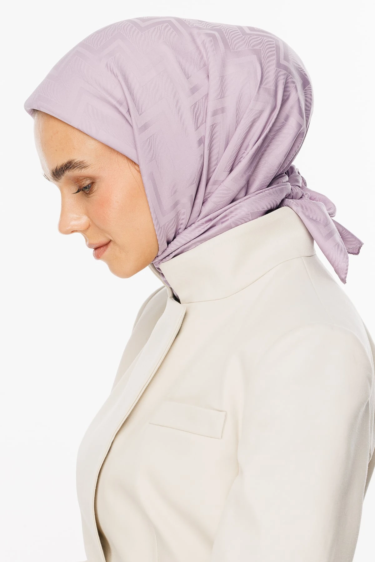 Toptan Viora Desen İpeksi Jakar Eşarp - Lila