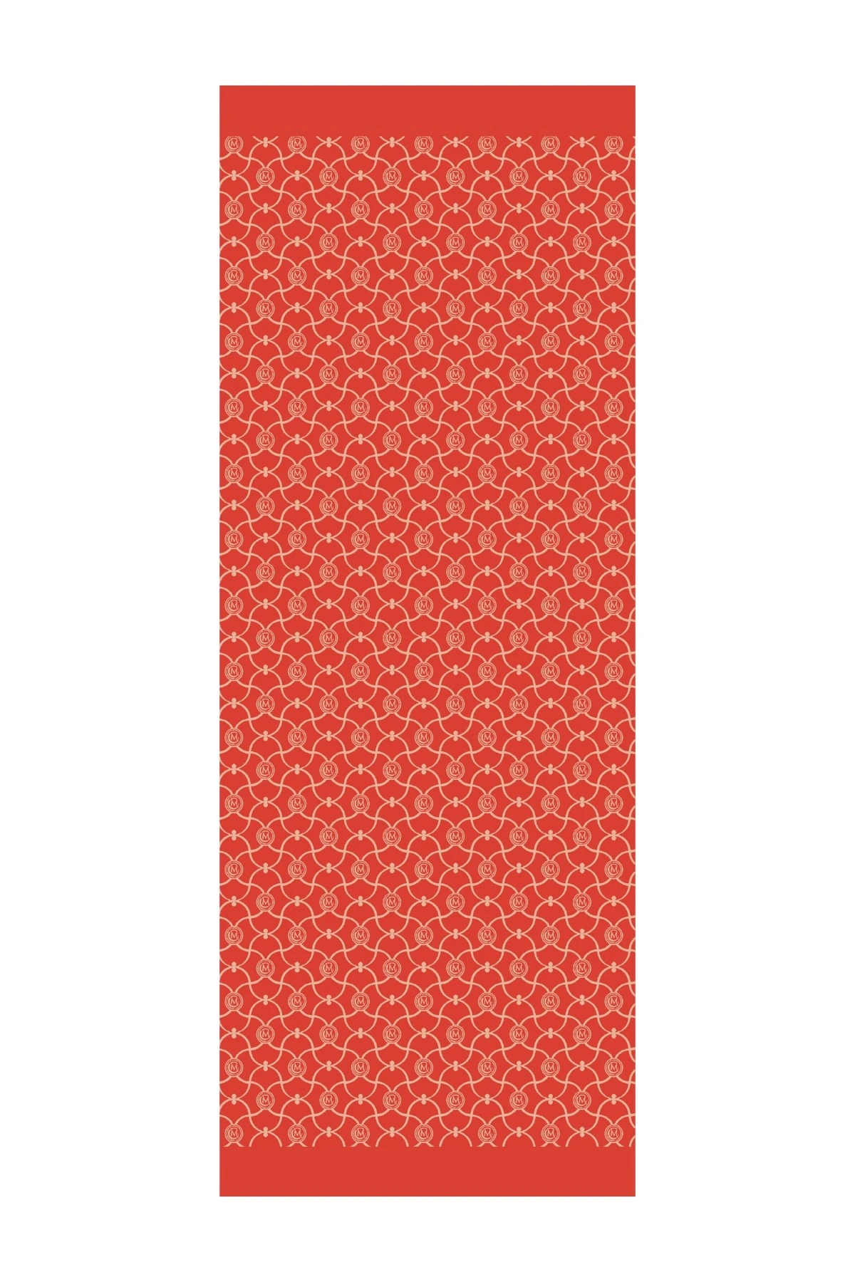 Toptan Marrakech Desen Çift Taraflı Şal - Vizon-Kırmızı