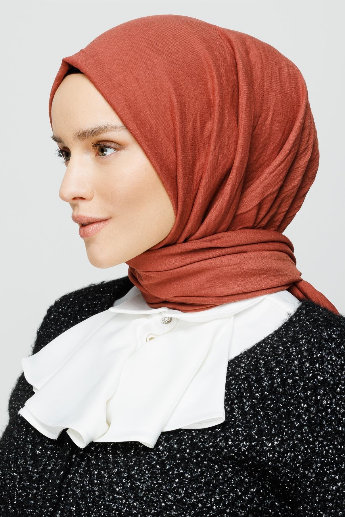 Toptan Pamuk Kraş Şal - Soğan Kabuğu