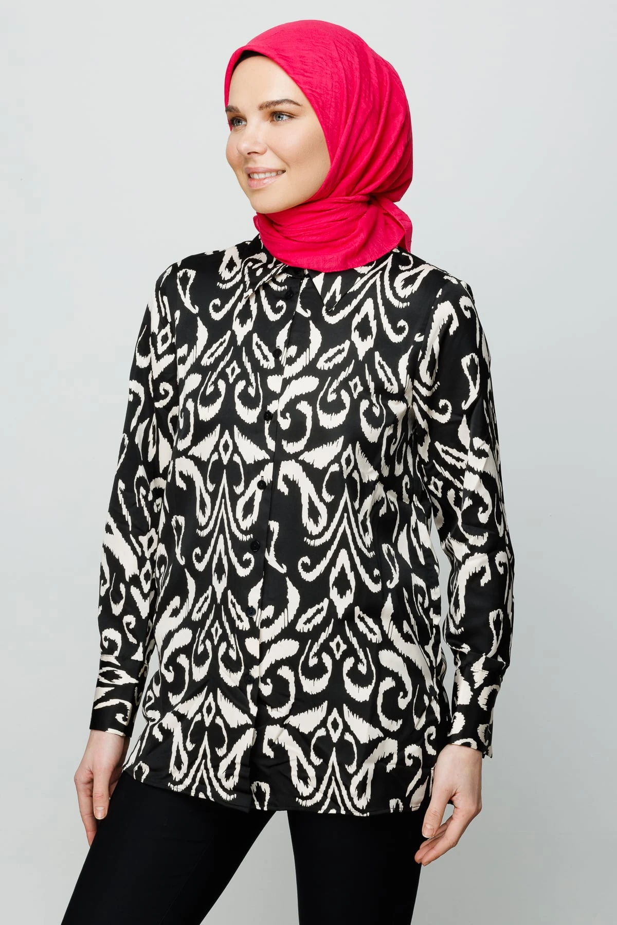 Toptan Bambu Eşarp - Fuşya