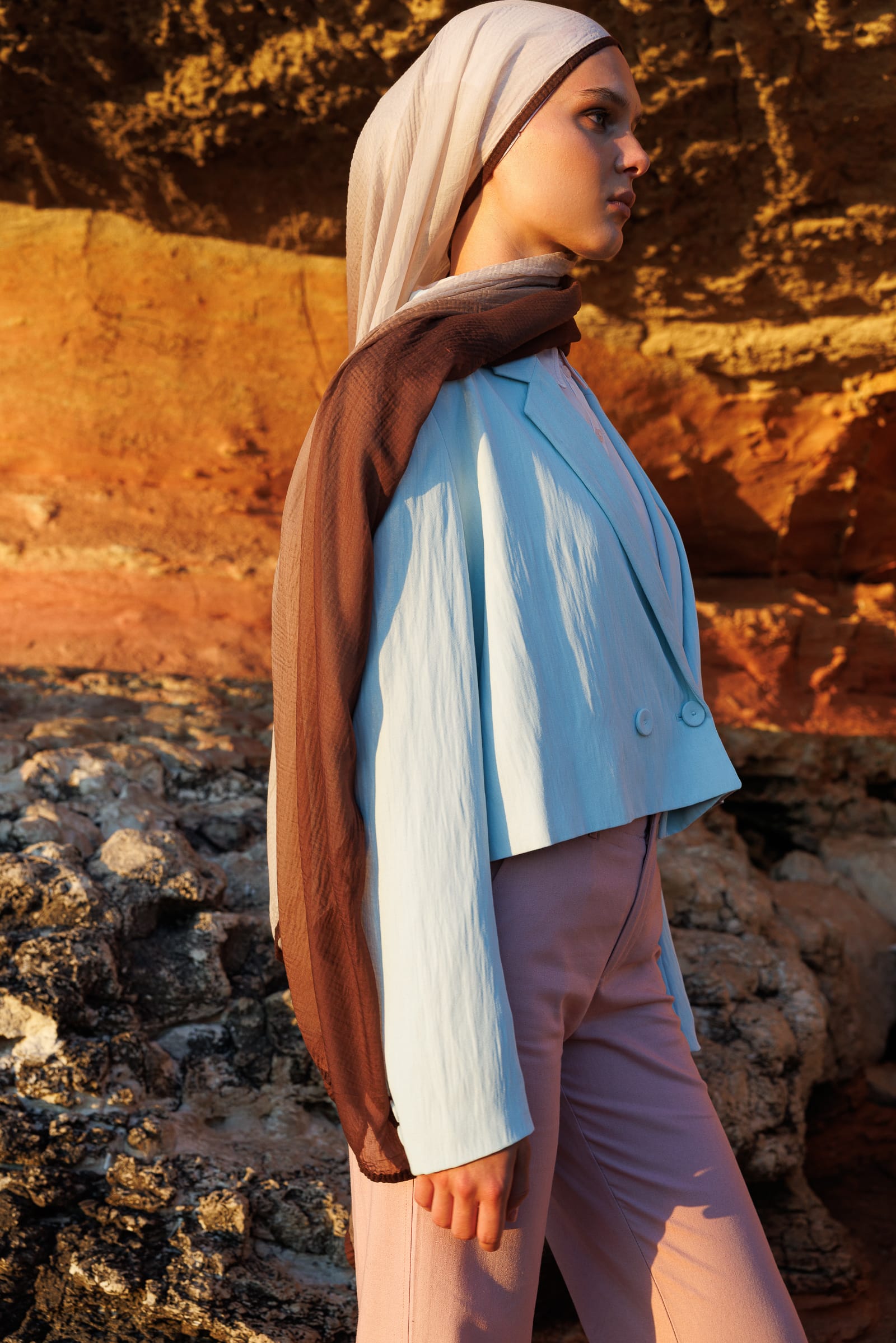 Ombre Muslin Shawl - Bitter Coffee