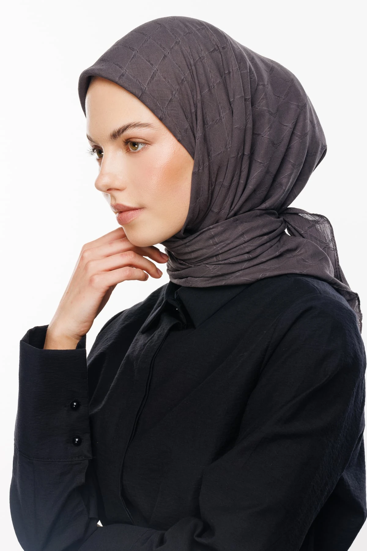 Bamboo Jacquard Scarf - Fume