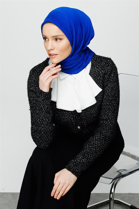 Pleated Scarf - Saxe Blue