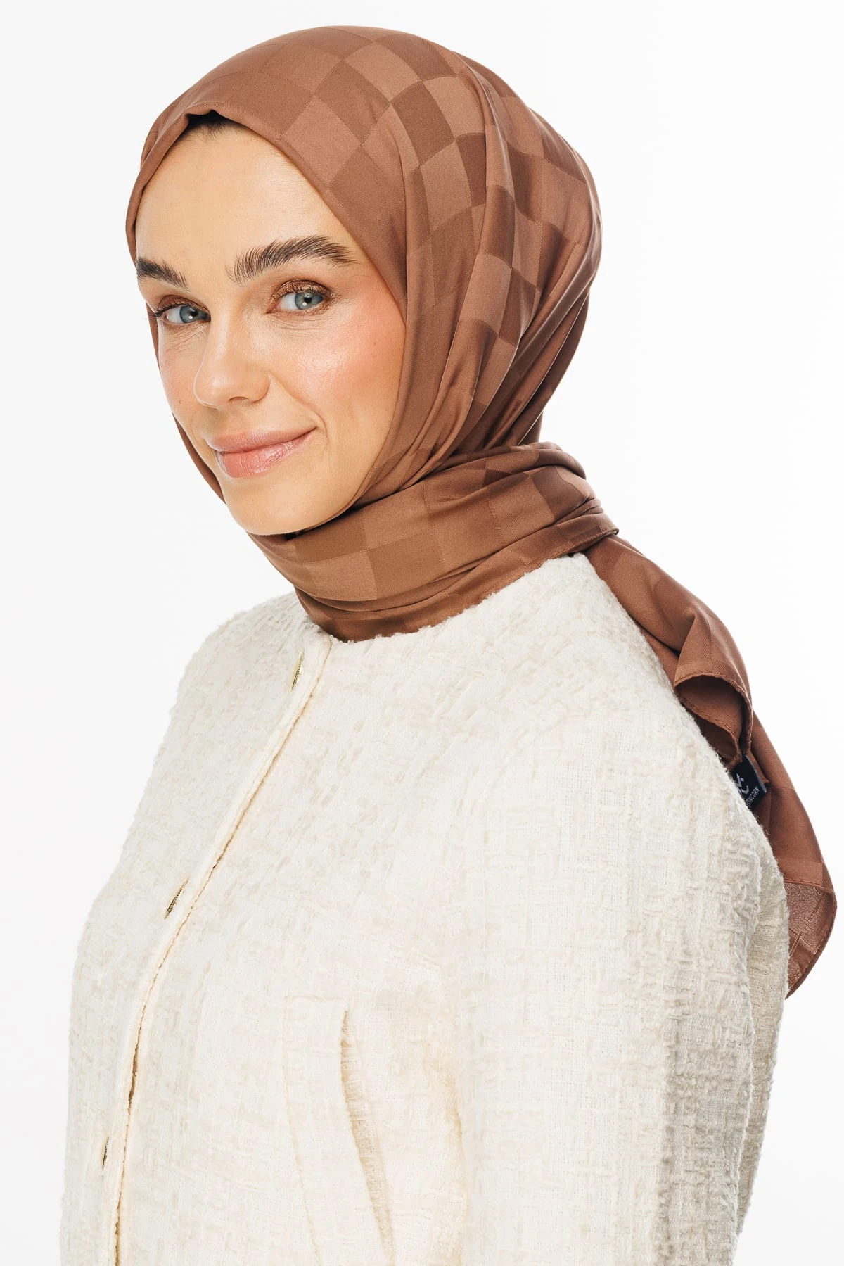 Toptan Dama Desen İpeksi Jakar Şal - Yalı