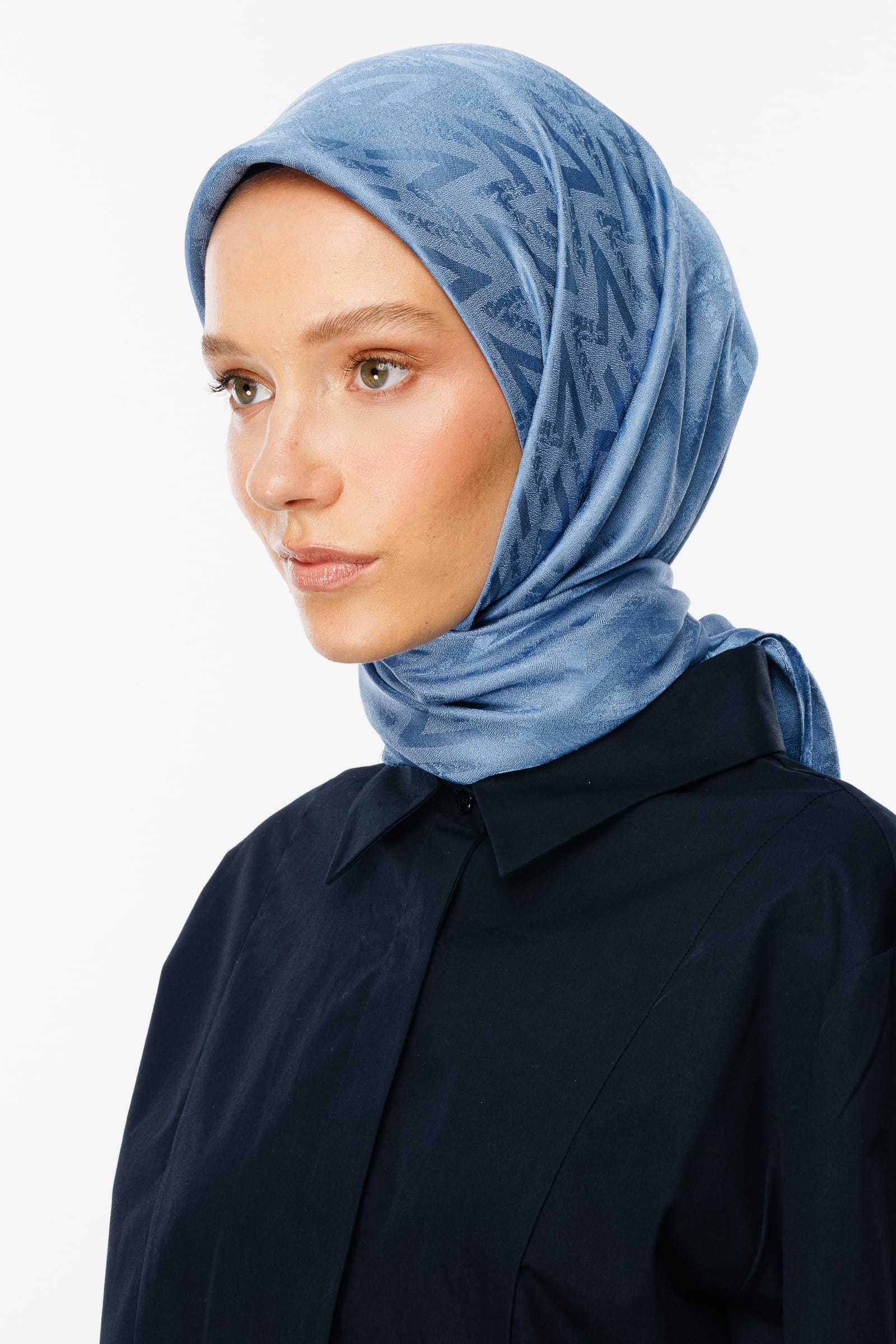 Toptan Luxury Jakar Eşarp - Gök Mavisi