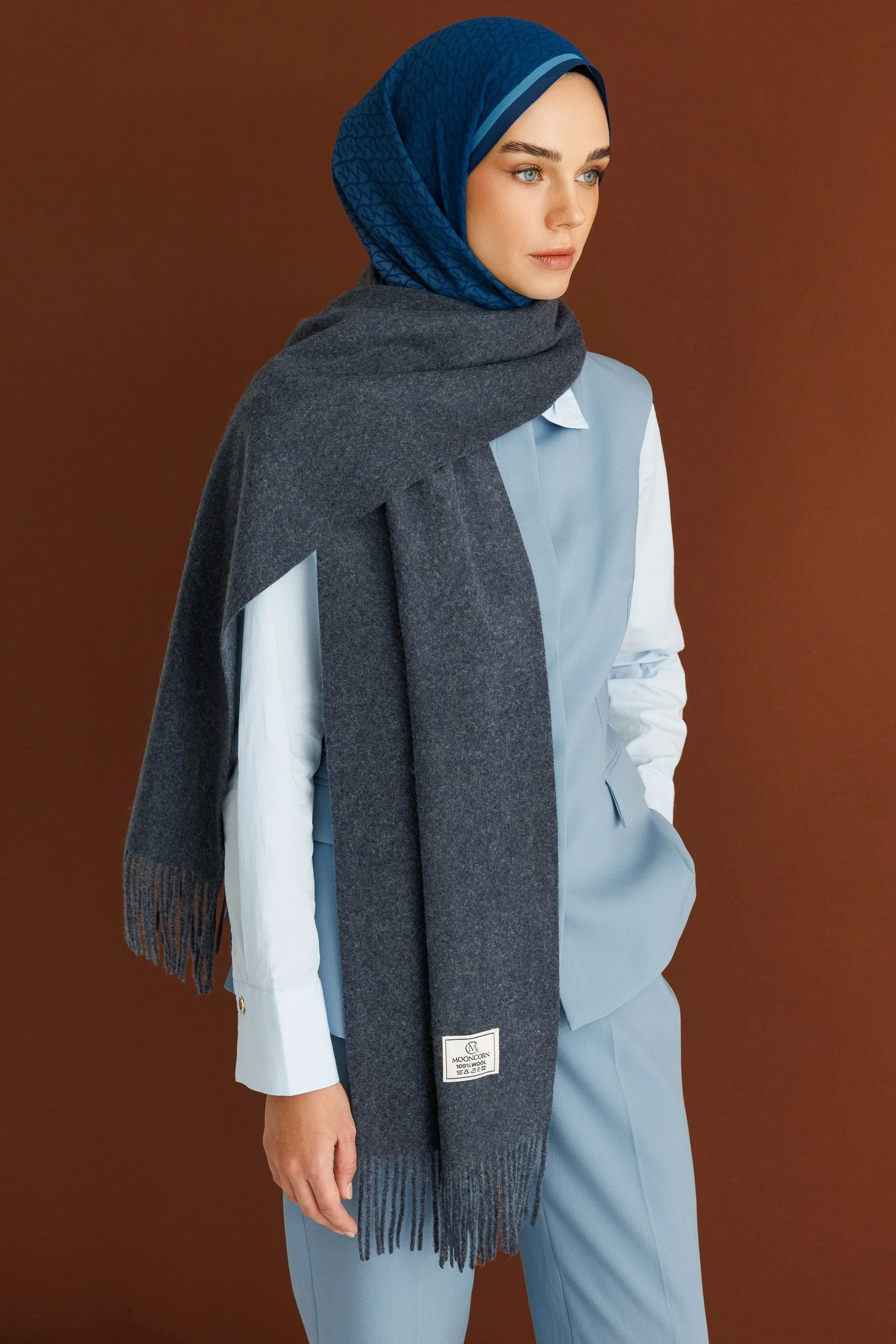 Toptan Yün Atkı - Antrasit