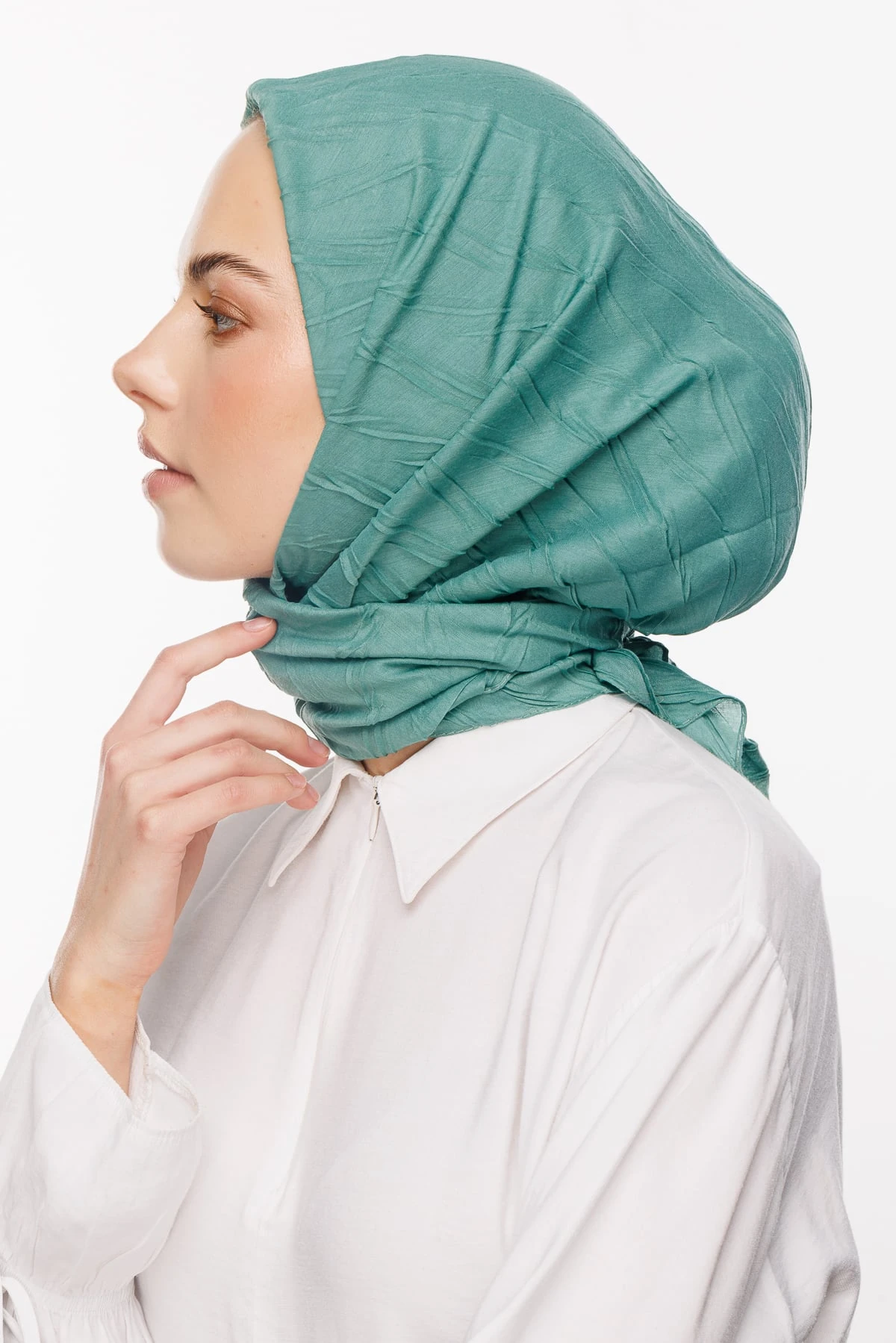 Toptan Piliseli Bambu Eşarp - Mint Yeşili