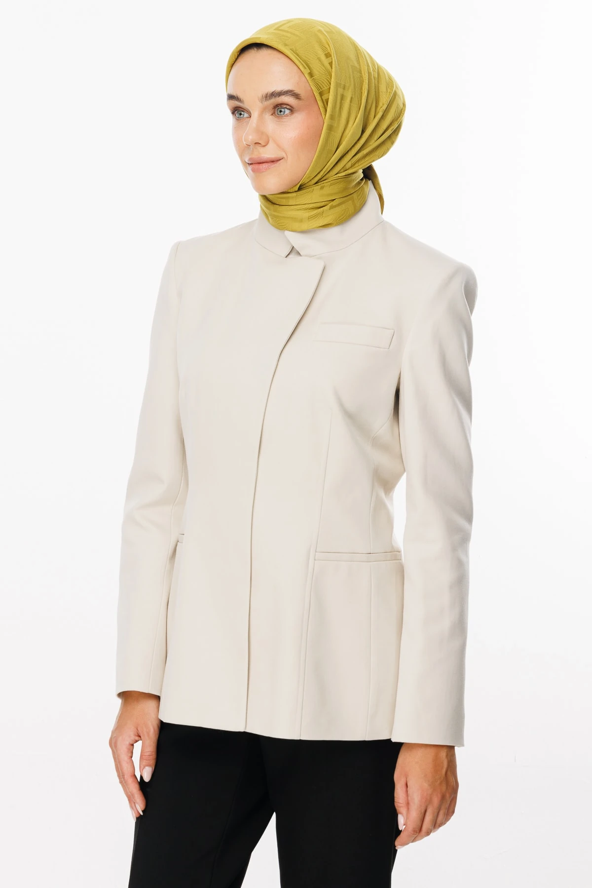 Toptan Viora Desen İpeksi Jakar Eşarp - Oliv Yeşili