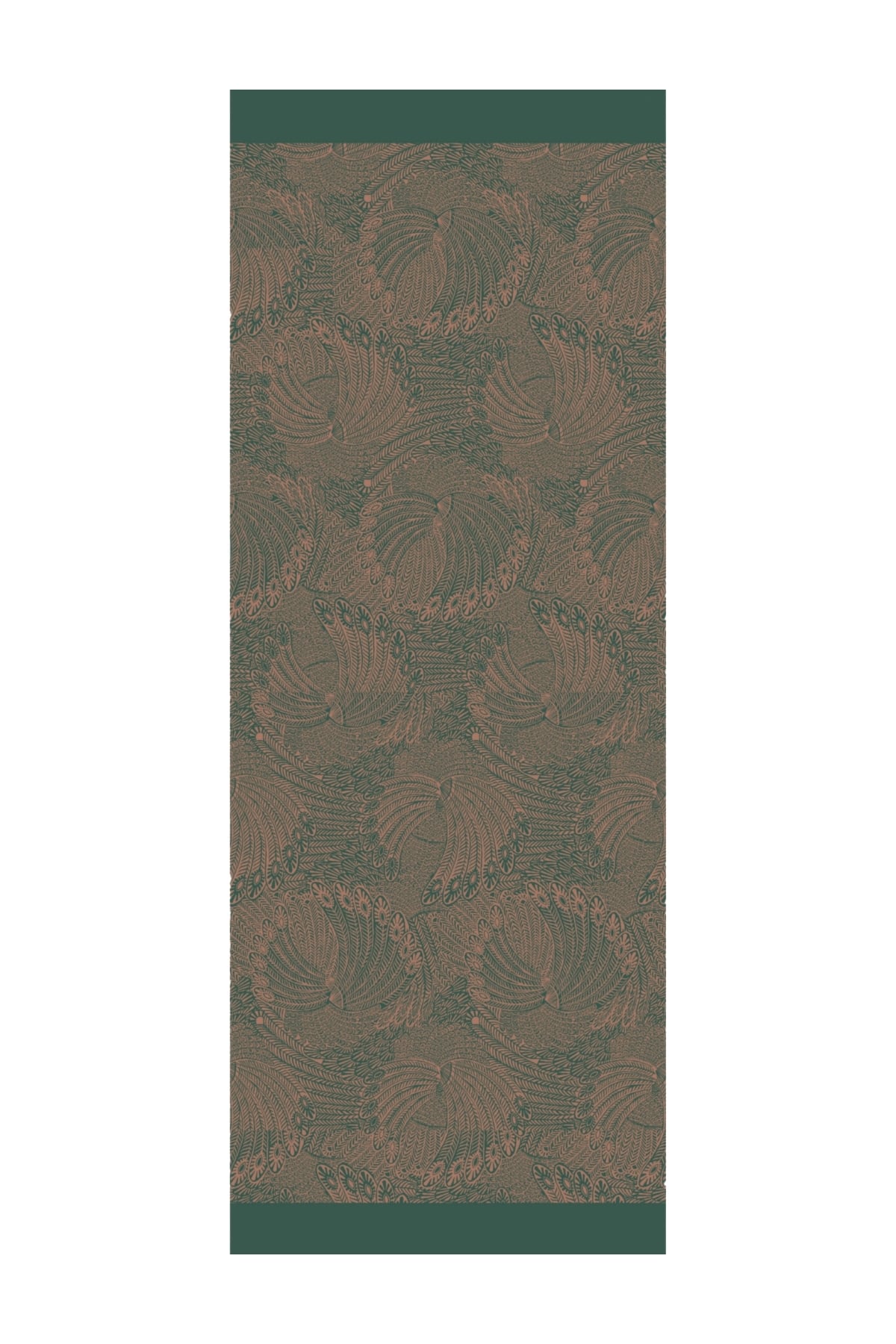 Toptan Mayra Desen Çift Taraflı Şal - Zümrüt-Kayısı