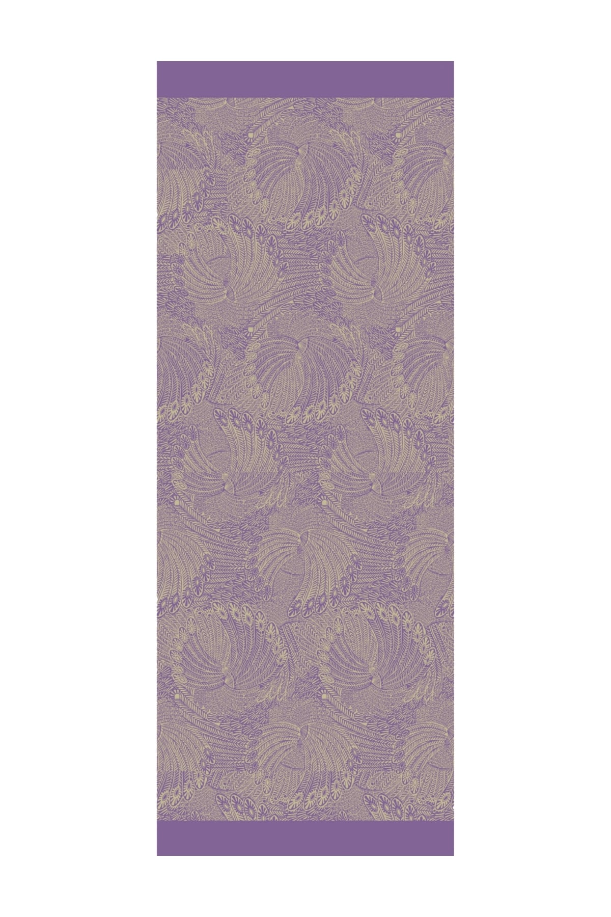 Toptan Mayra Desen Çift Taraflı Şal - Zeytin-Mor