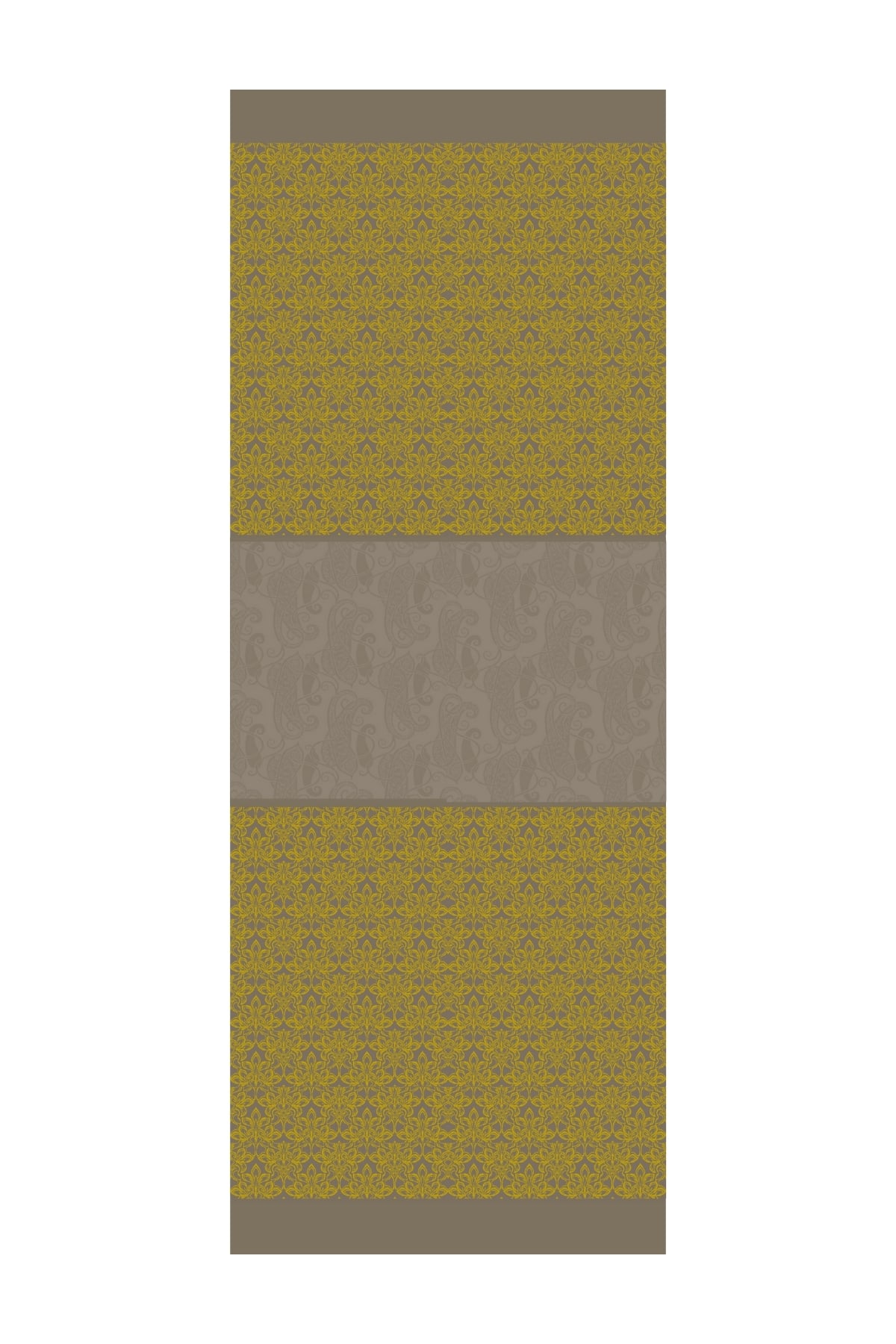 Nora-Pattern Reversible Shawl - Dark Gray-Mustard