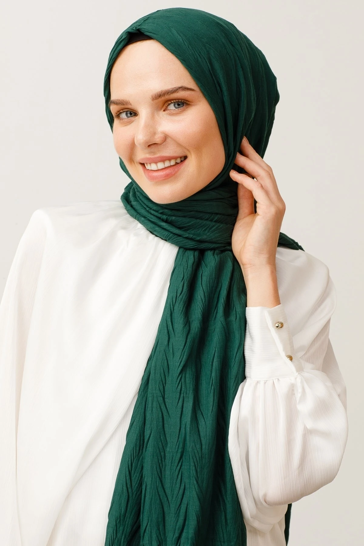Pleated Bamboo Shawl - Emerald