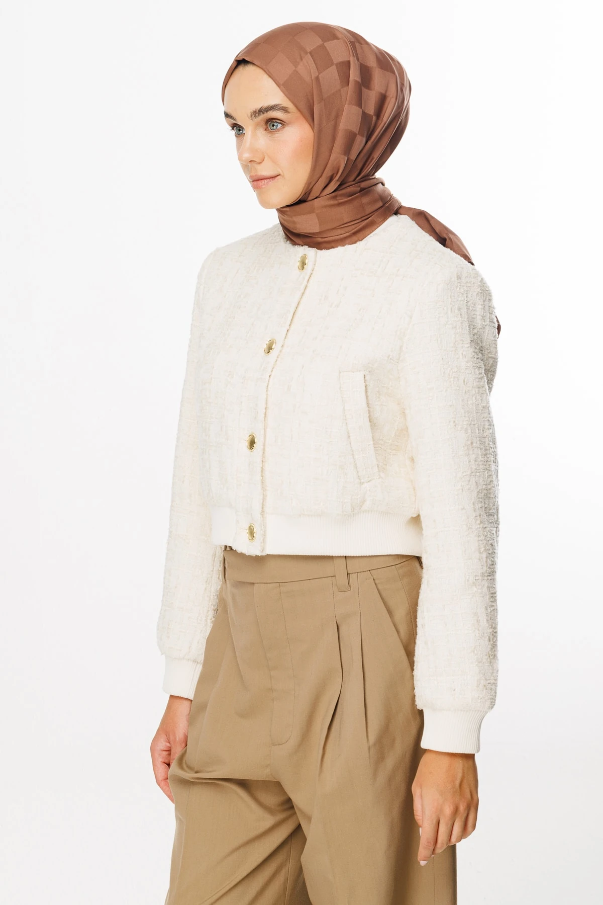 Toptan Dama Desen İpeksi Jakar Şal - Yalı