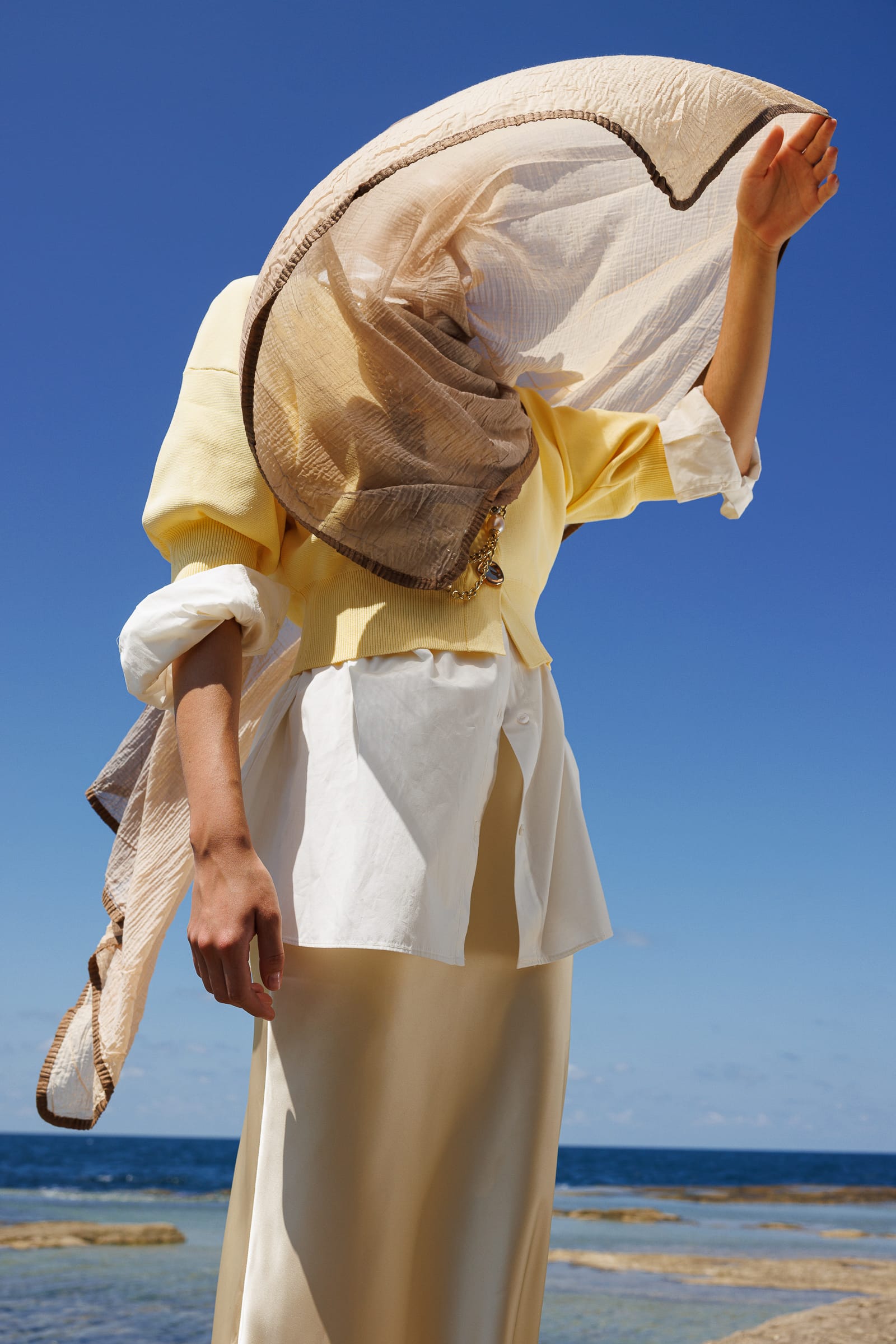 Ombre Muslin Shawl - Latte