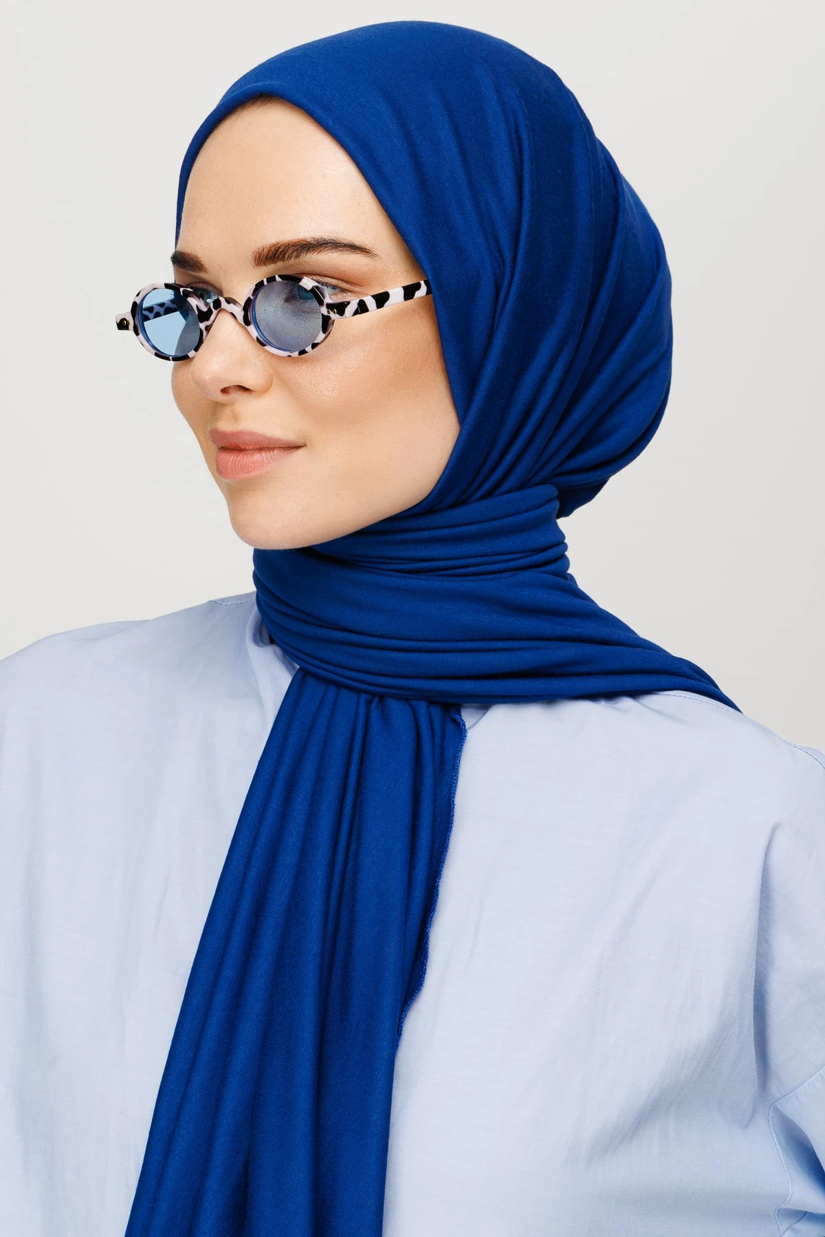 Toptan Penye Şal - Saks Mavi