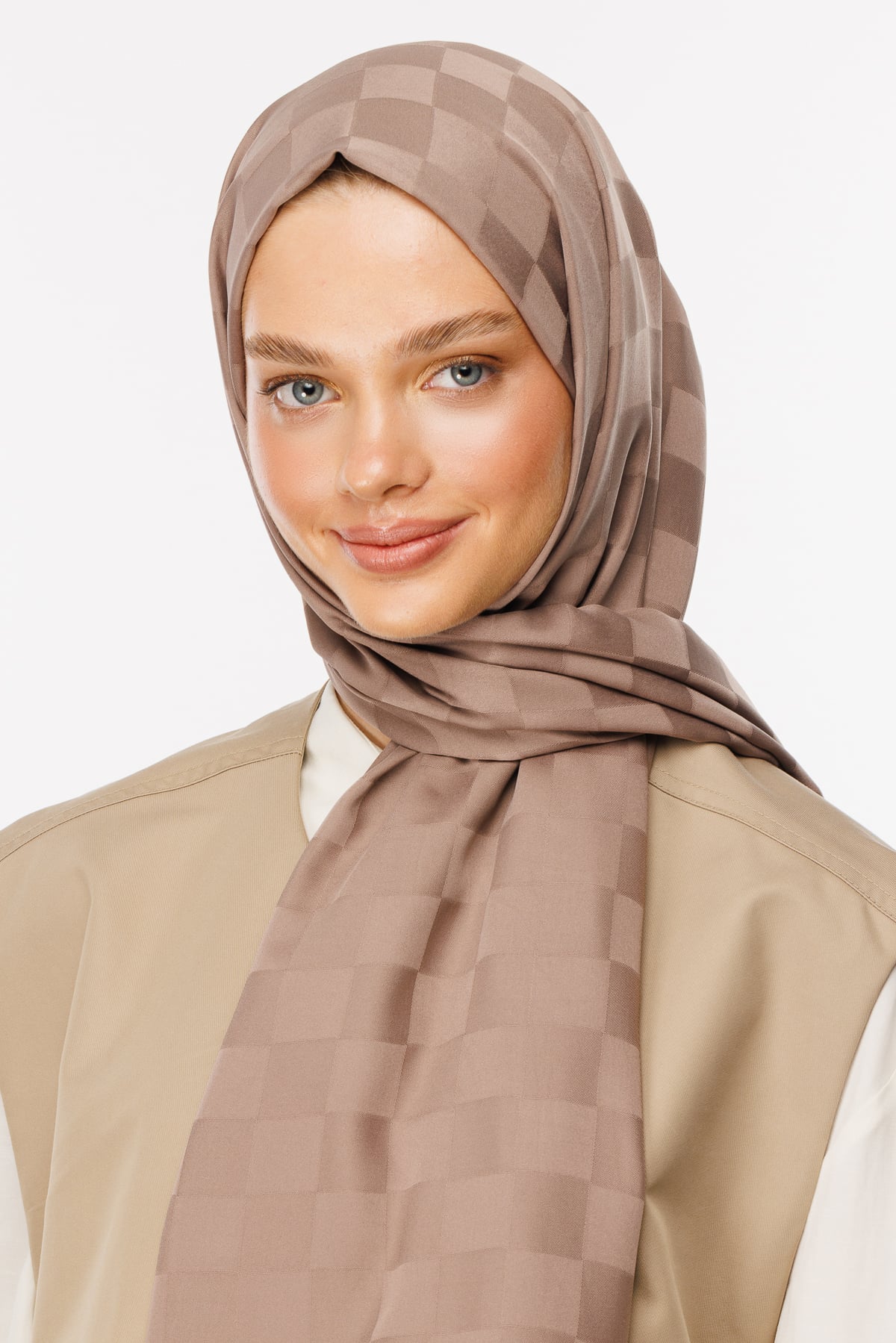 Toptan Dama Desen İpeksi Jakar Şal - Kanyon