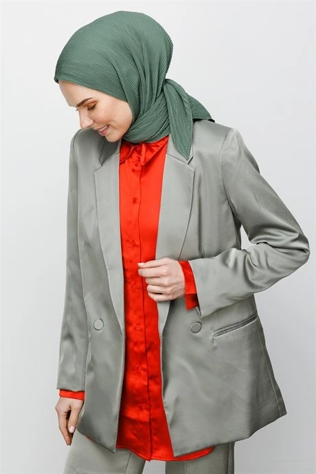 Toptan Pilise Eşarp - Küf Yeşili