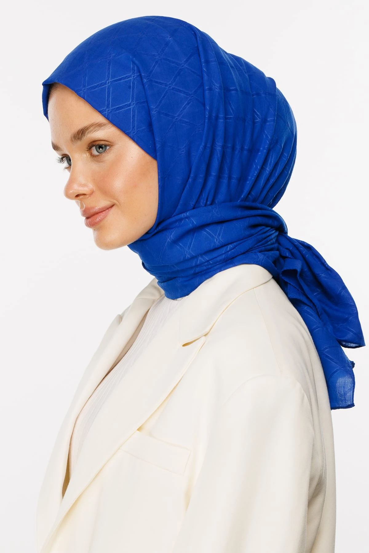 Bamboo Jacquard Shawl - Saxe Blue