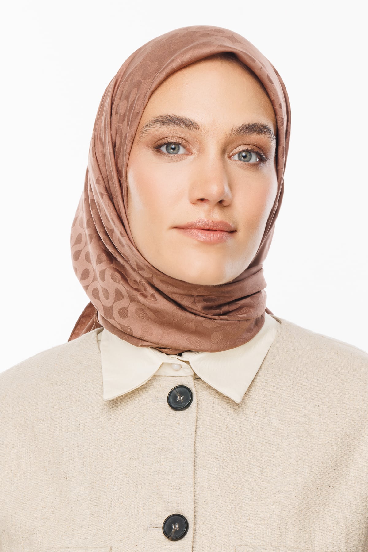 Moon Pattern Silky Jacquard Scarf - Yalı