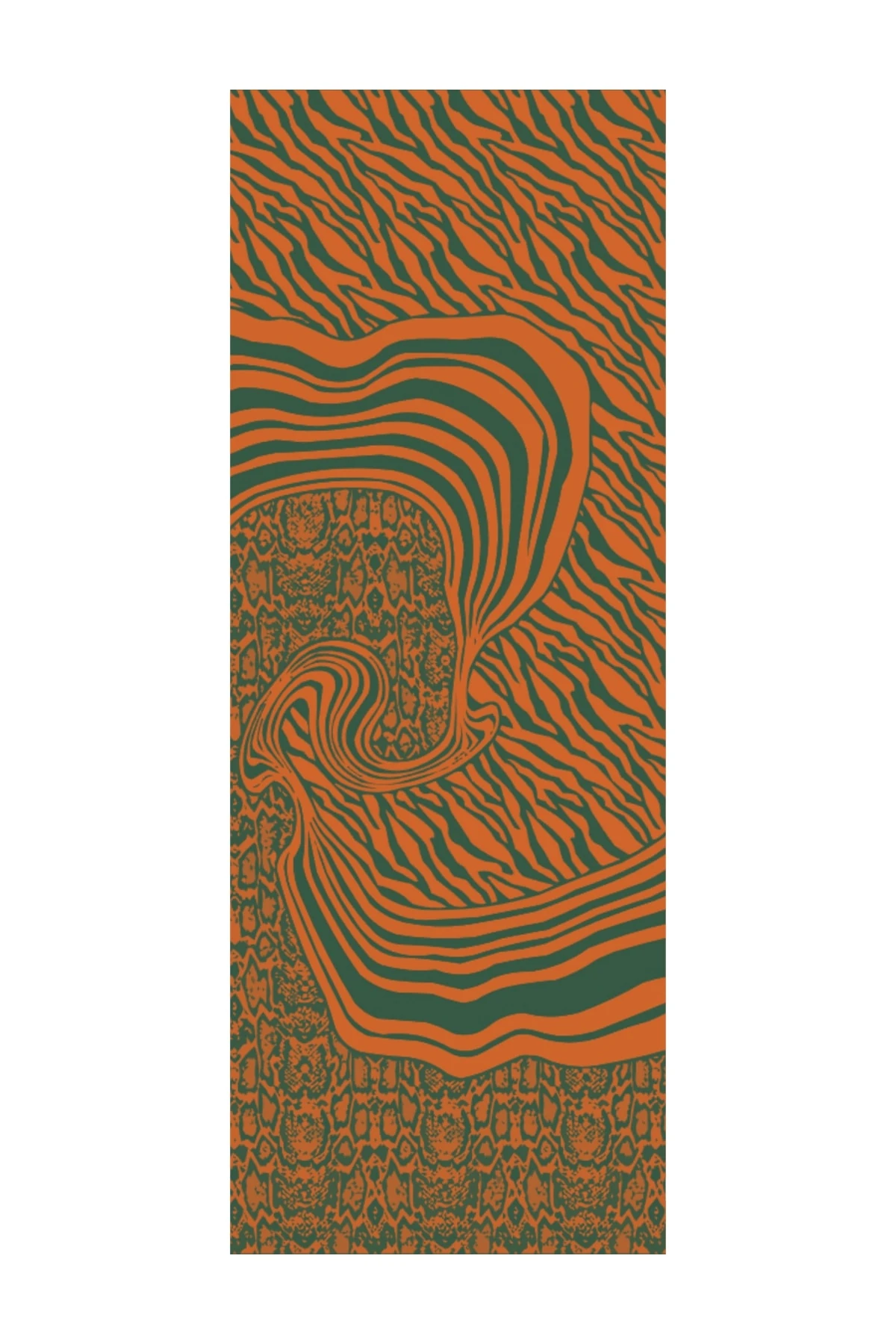 Riad-Pattern Reversible Shawl - Cinnamon-Emerald