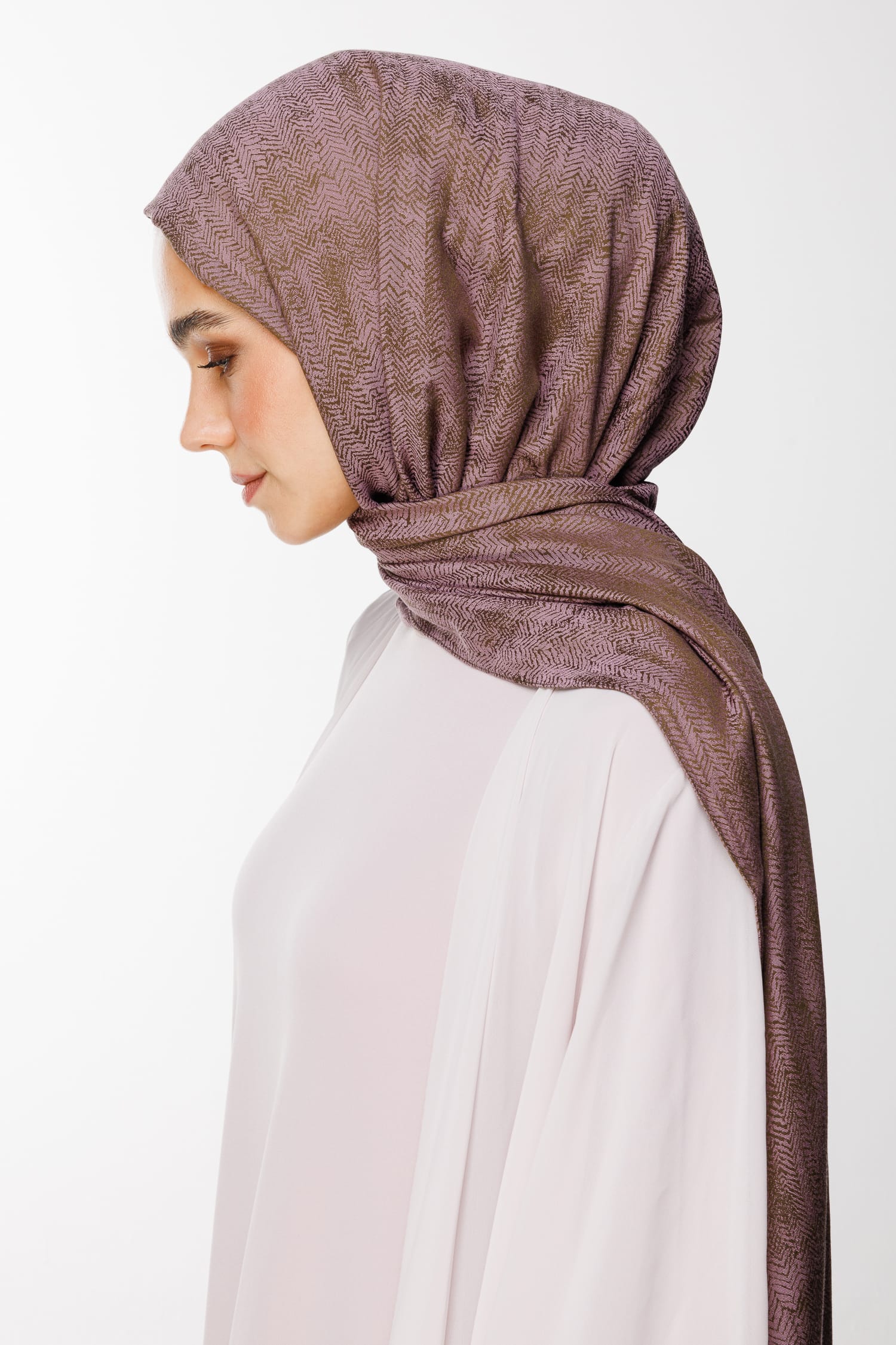 Toptan Sahra Desen Çift Taraflı Şal - Koyu Haki-Koyu Gül Kurusu