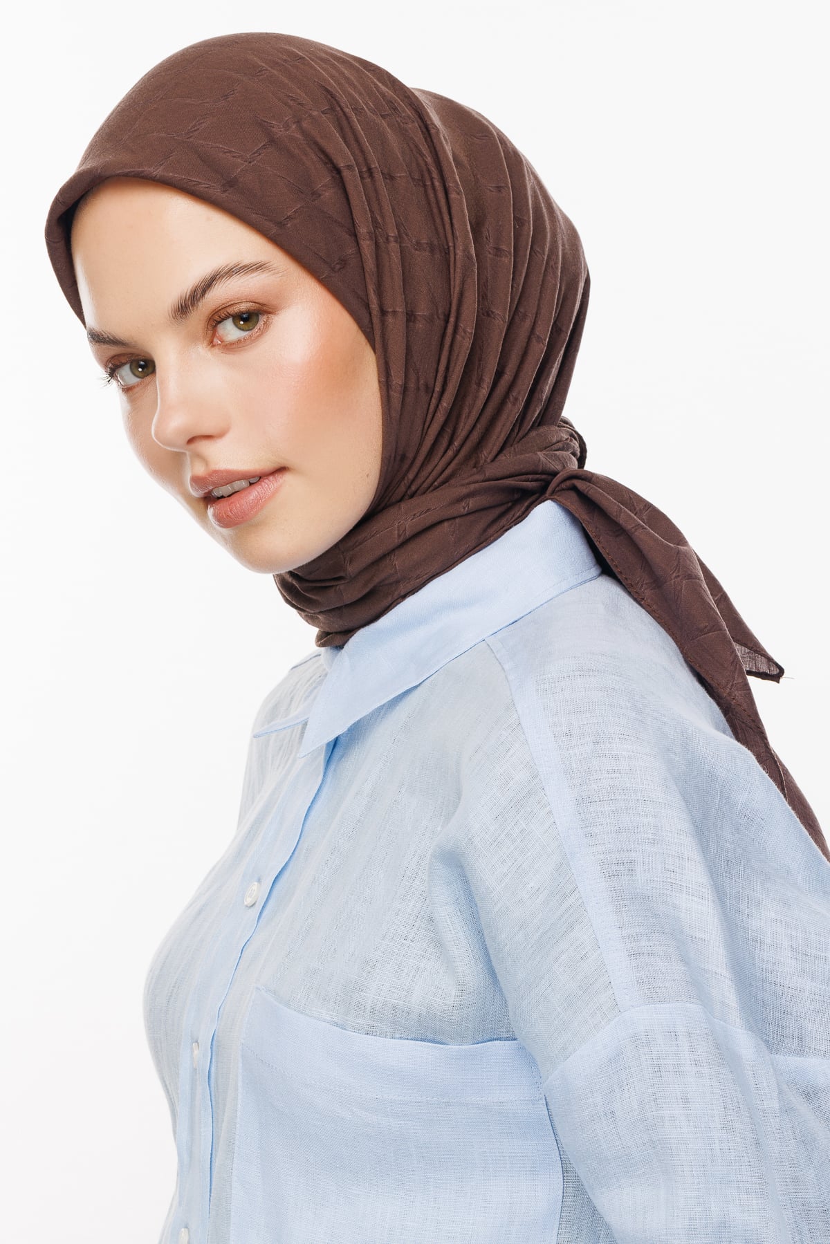 Bamboo Jacquard Scarf - Chocolate