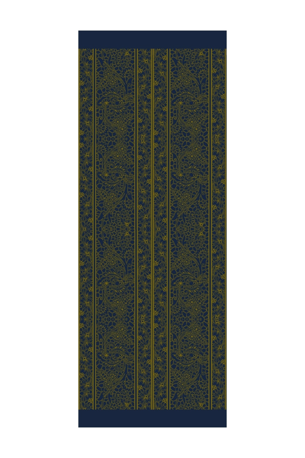 Toptan Lavin Desen Çift Taraflı Şal - Lacivert-Yağ Yeşili