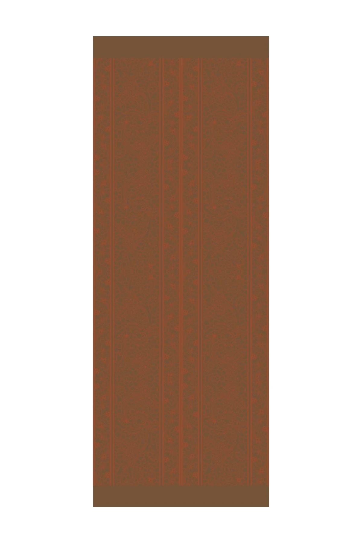 Lavin-Pattern Reversible Shawl - Dark Khaki-Cinnamon