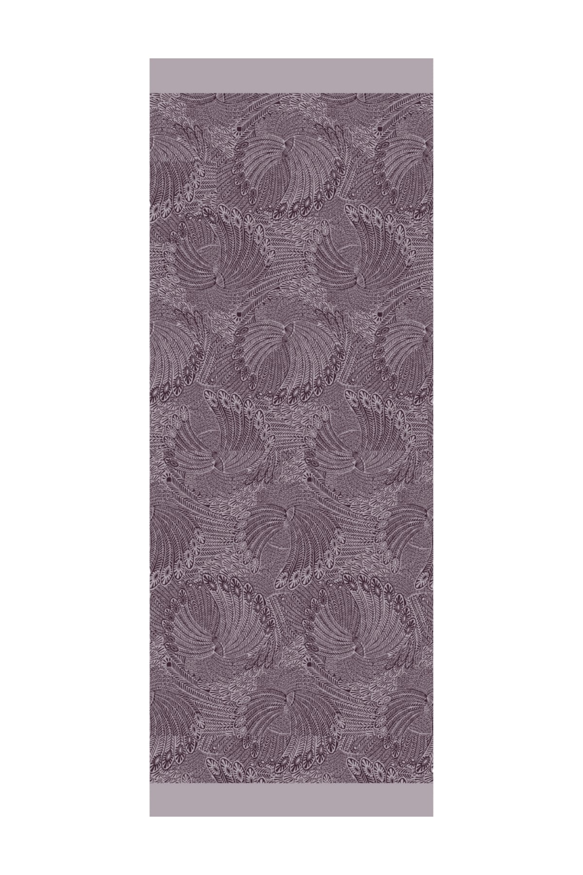 Toptan Mayra Desen Çift Taraflı Şal - Mor-Gri