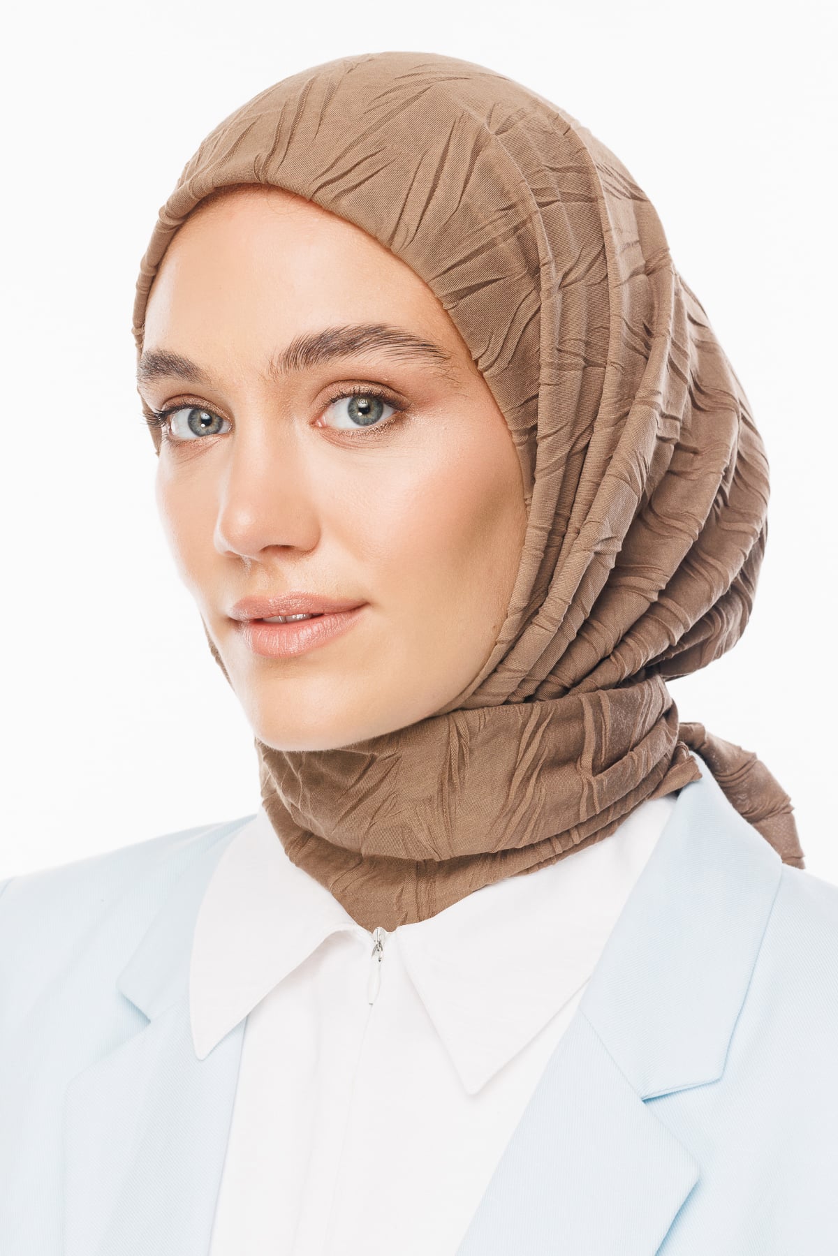 Toptan Piliseli Bambu Eşarp - Ağaç Kabuğu