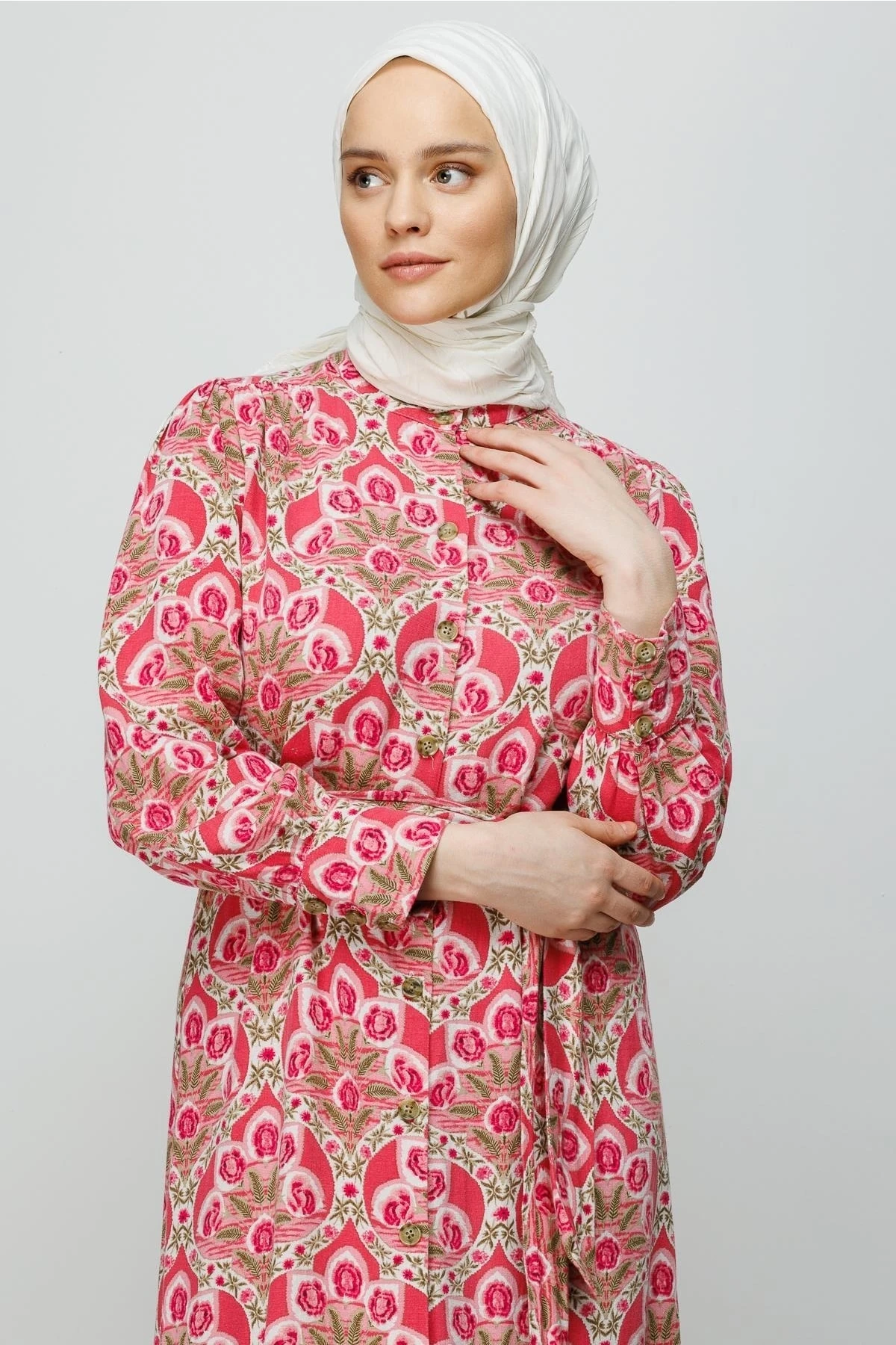 Pleated Bamboo Scarf - Ecru