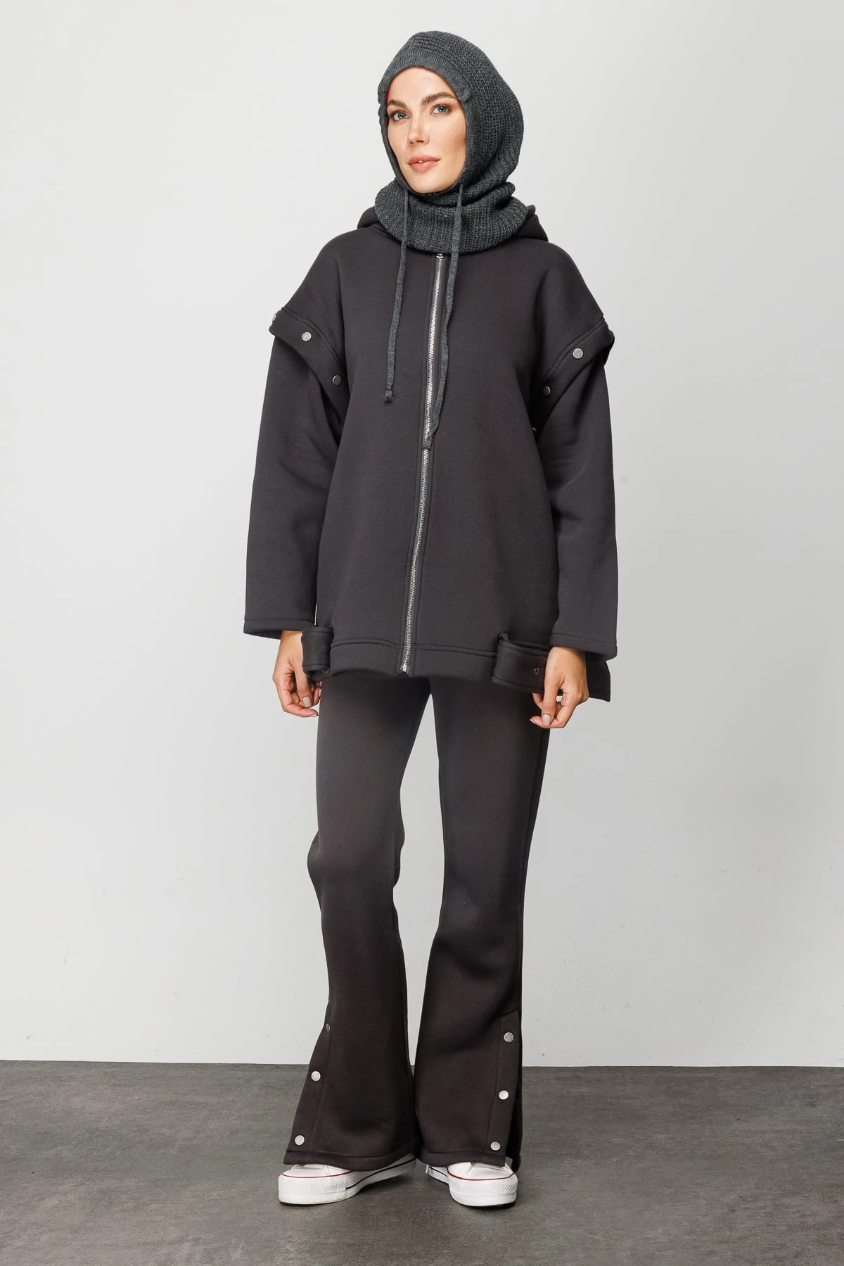 Toptan Balaclava Triko Başlık - Füme