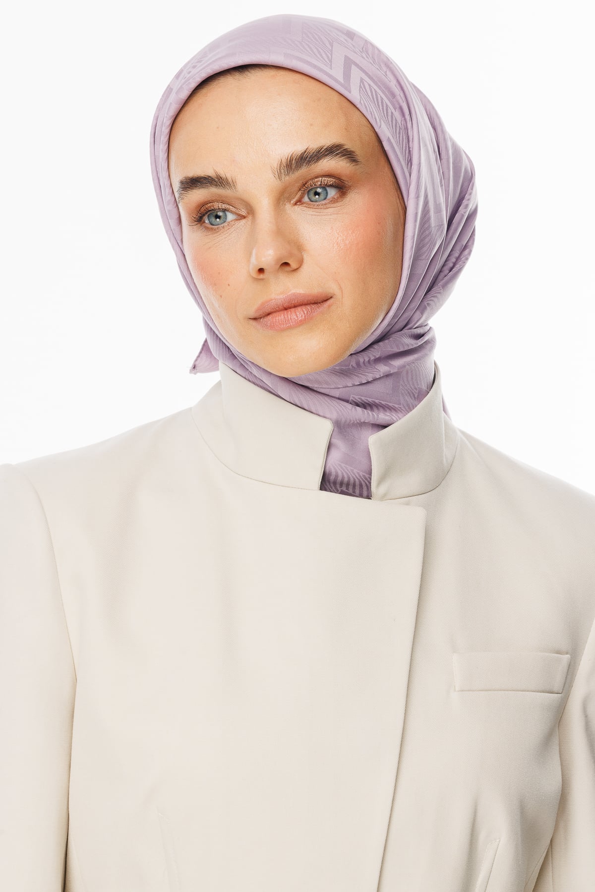 Toptan Viora Desen İpeksi Jakar Eşarp - Lila