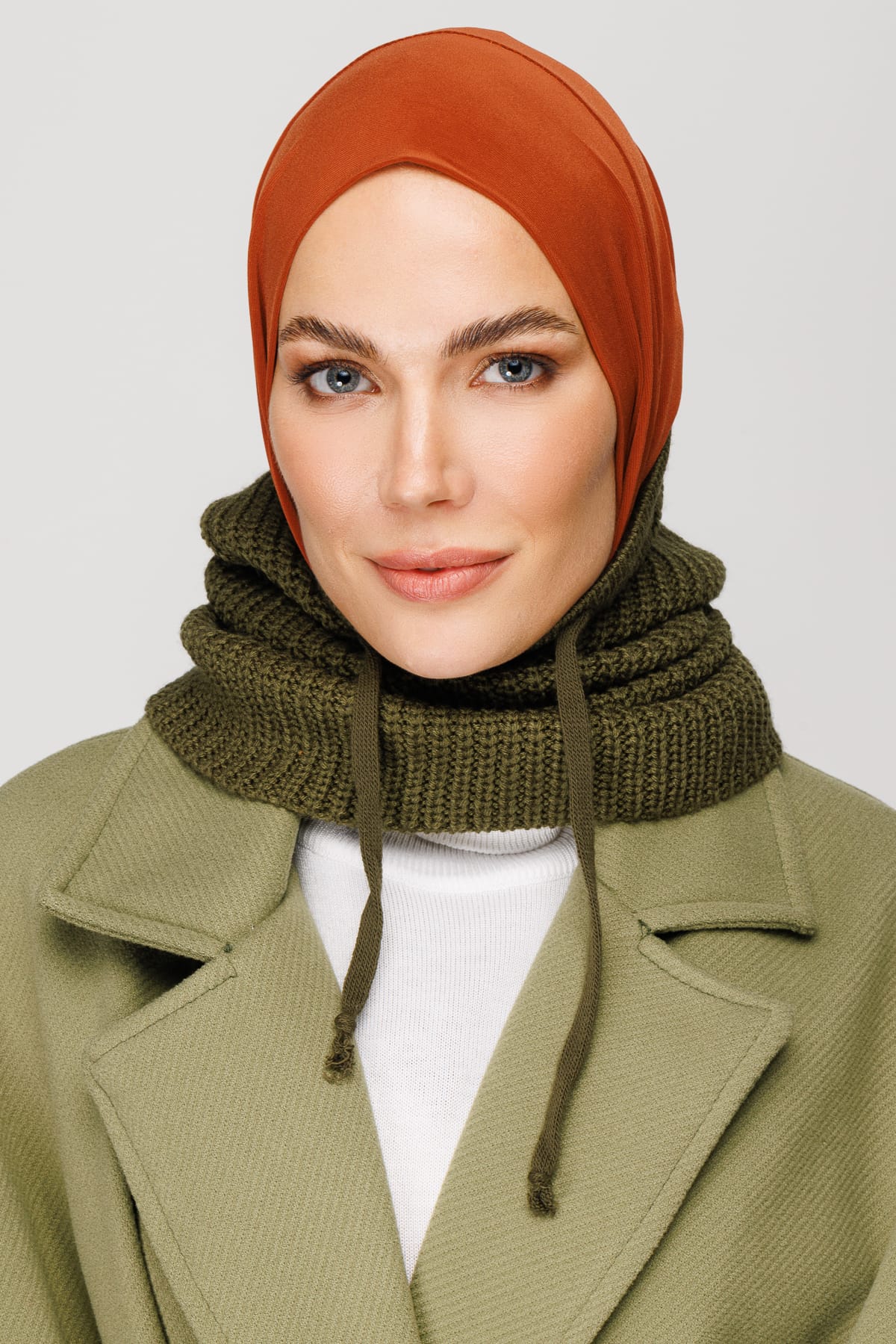 Toptan Balaclava Triko Başlık - Asker Yeşili