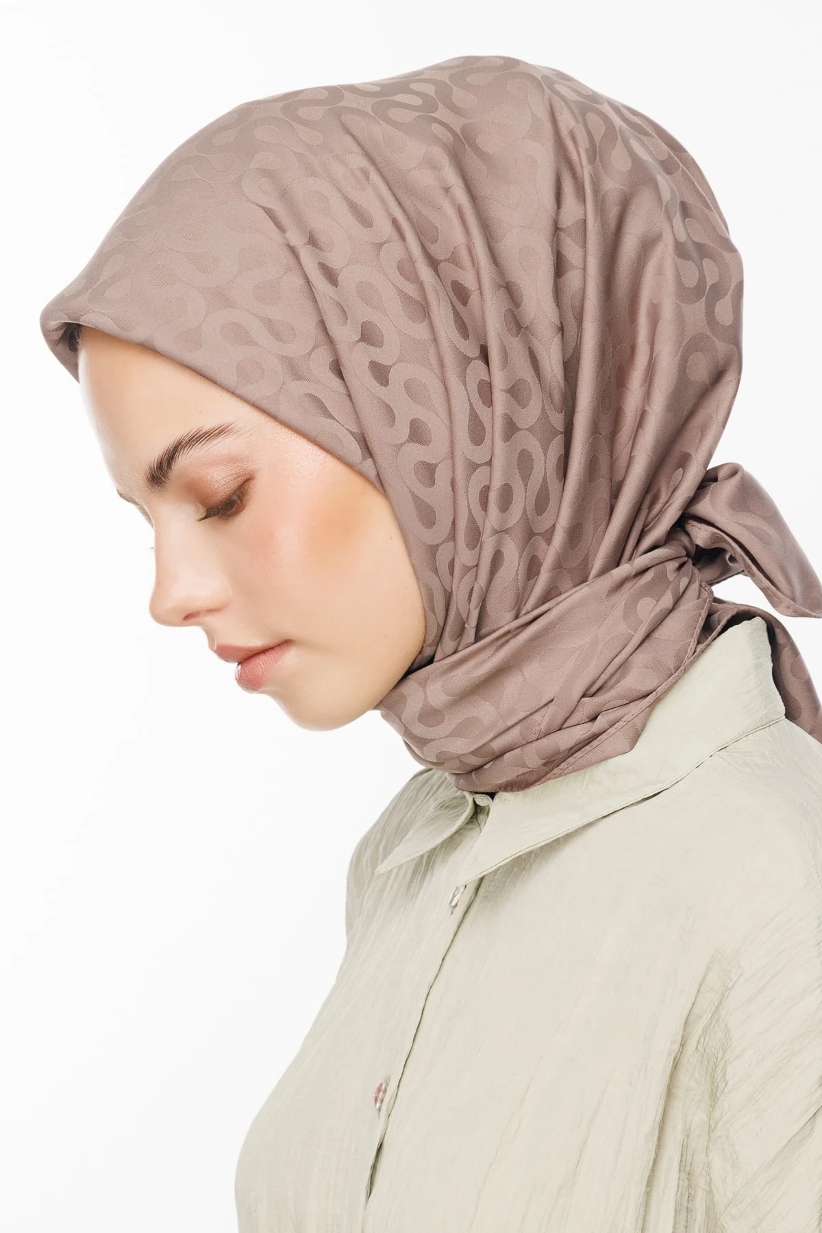 Moon Pattern Silky Jacquard Scarf - Canyon