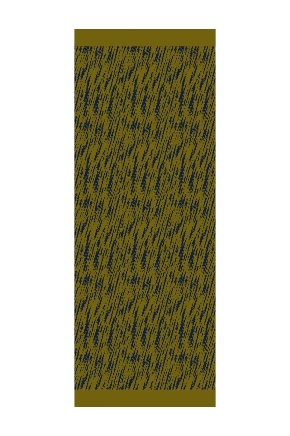 Selis-Pattern Reversible Shawl - Navy Blue-Oil Green