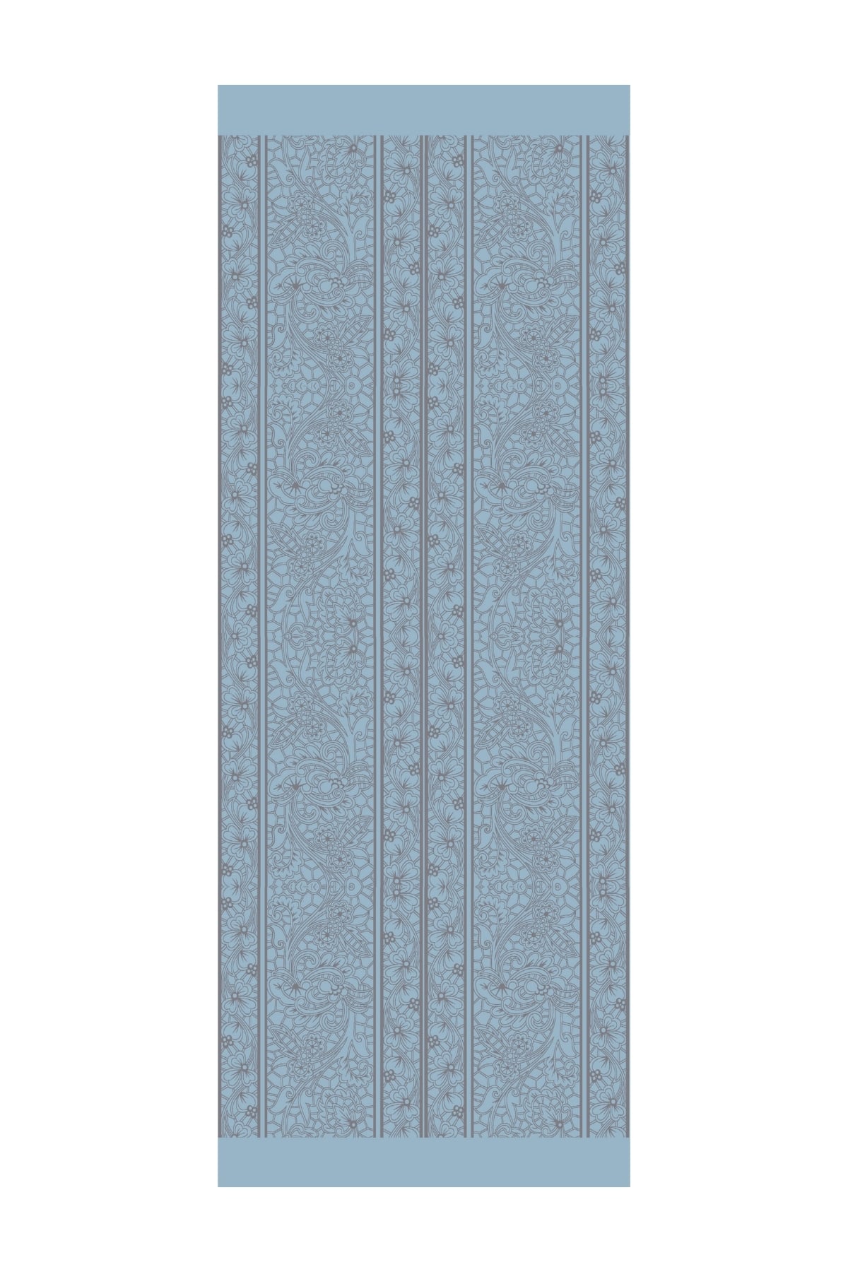 Lavin-Pattern Reversible Shawl - Dark Gray-Light Blue