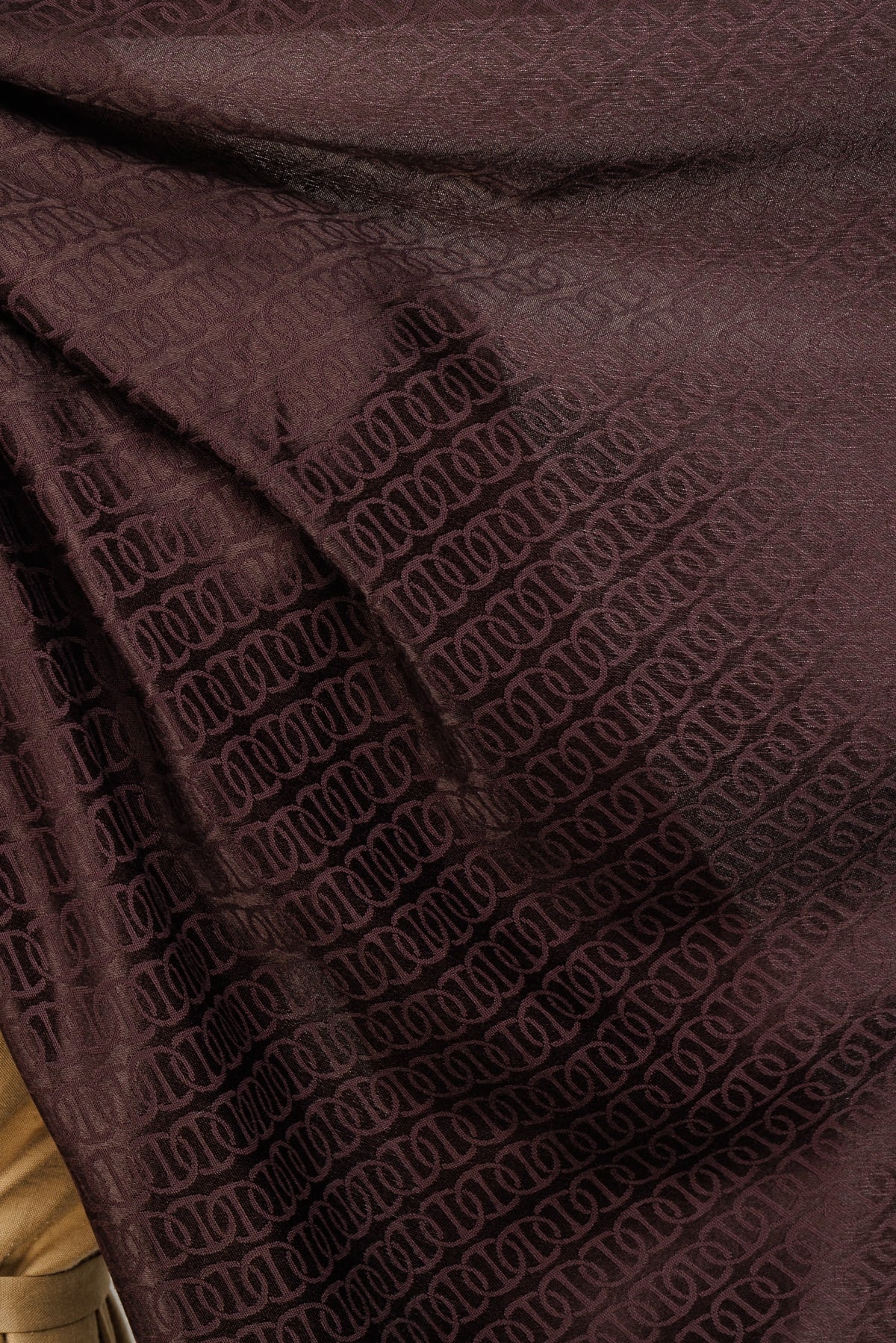 Wholesale Forever Pattern Shiny Jacquard Shawl - Bitter Coffee