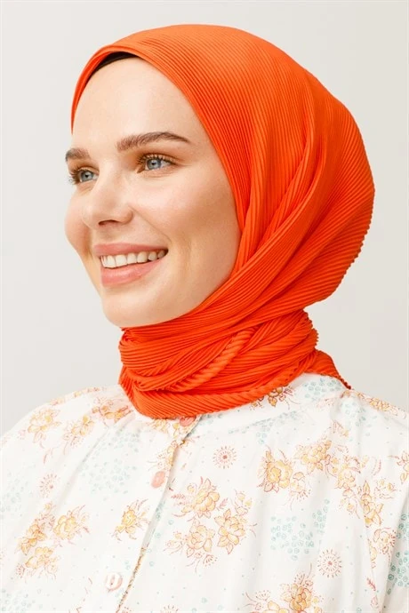 Toptan Pilise Eşarp - Neon Turuncu