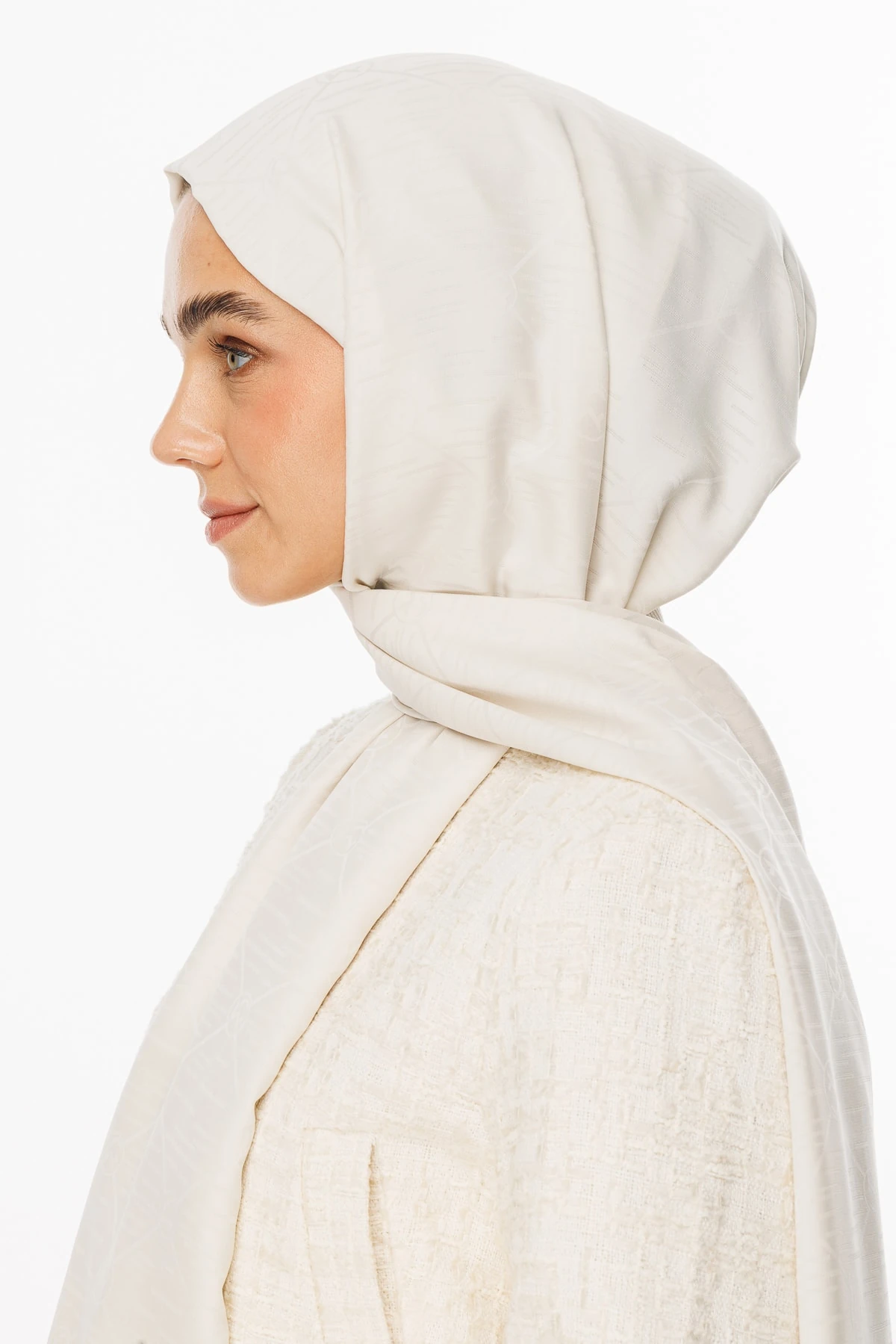 Toptan Moon Is Desen Jakar Şal - İnci