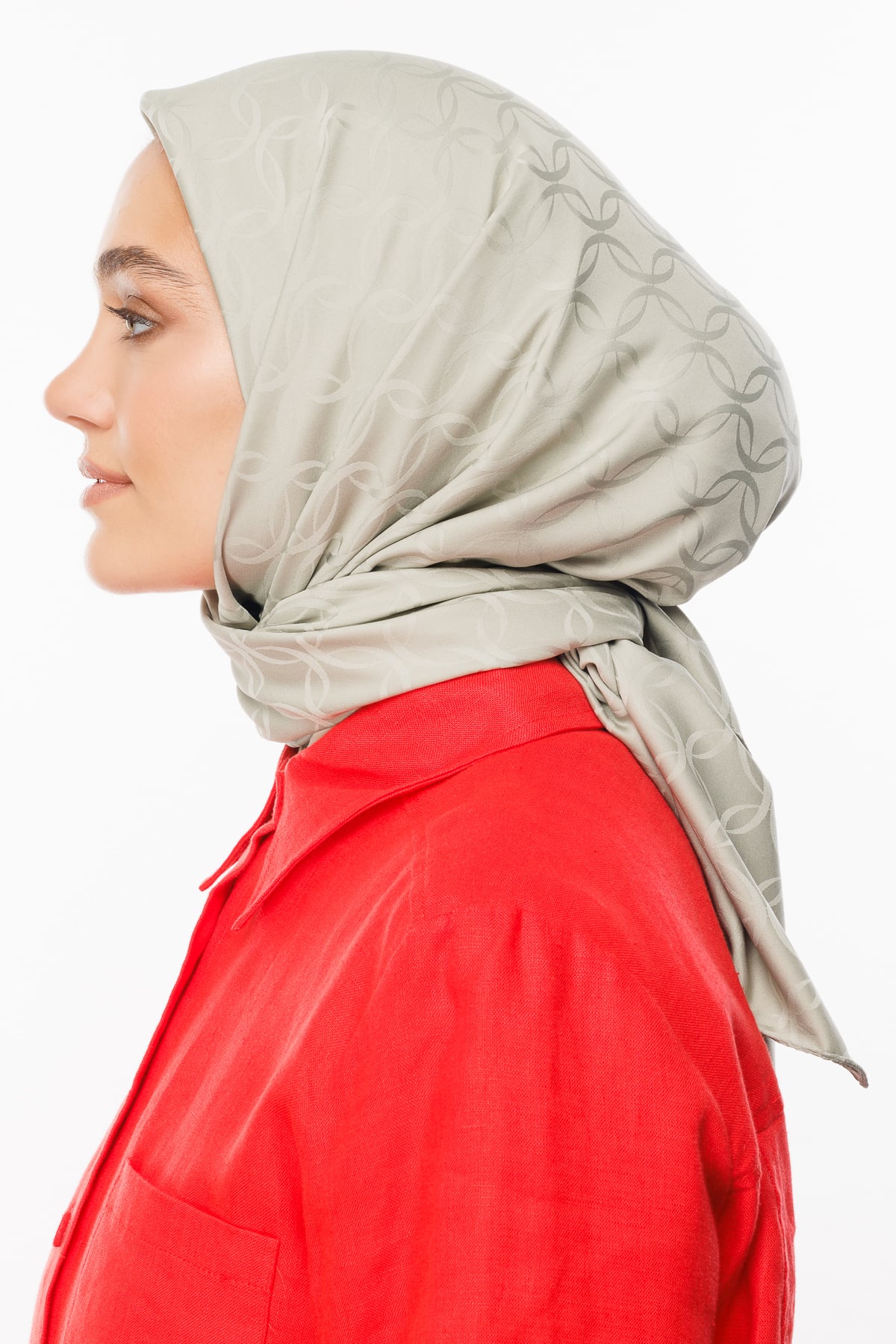 Toptan London Desen İpeksi Jakar Eşarp - Ada Çayı