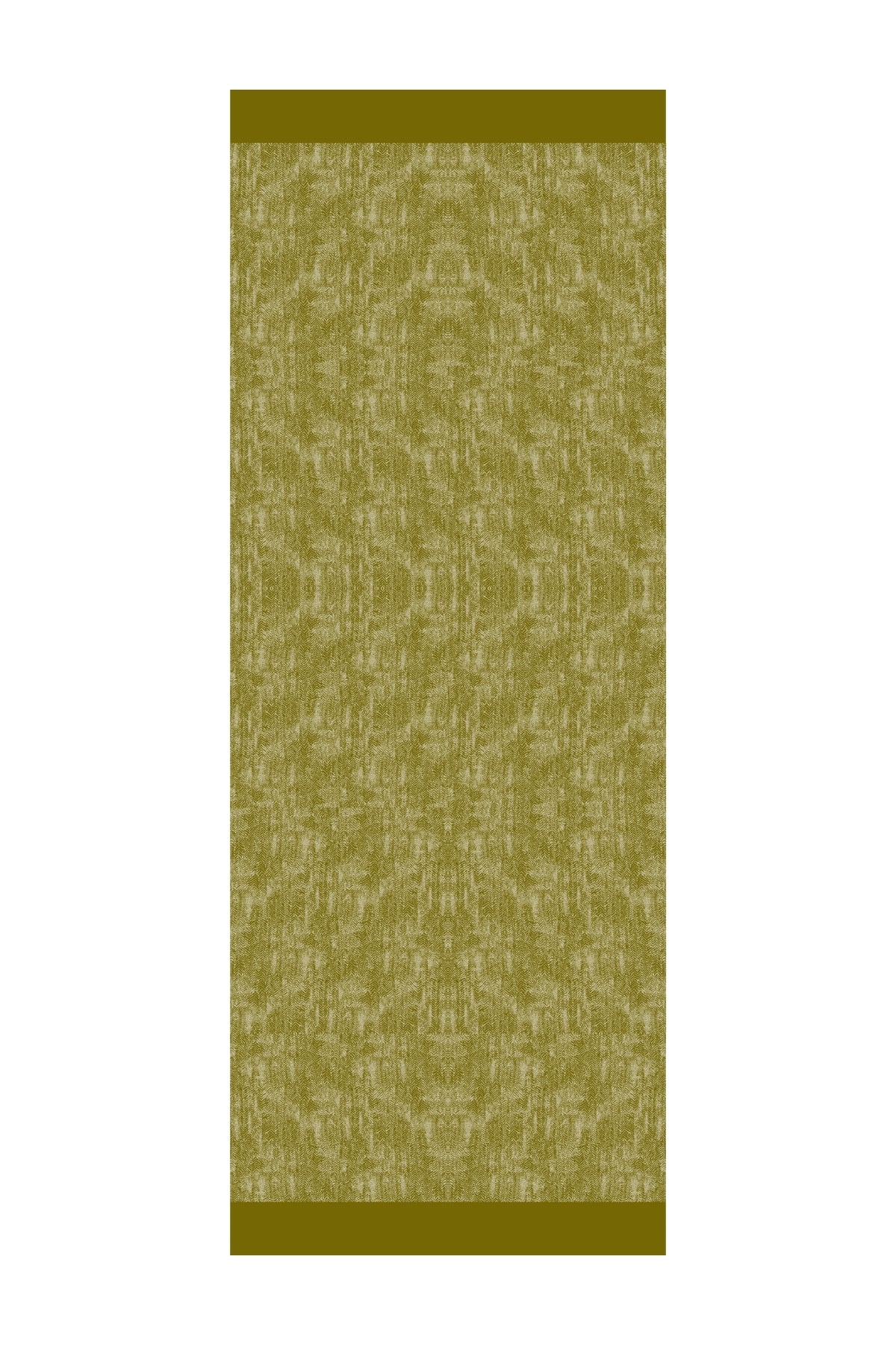 Toptan Sahra Desen Çift Taraflı Şal - Yağ Yeşili-Ekru