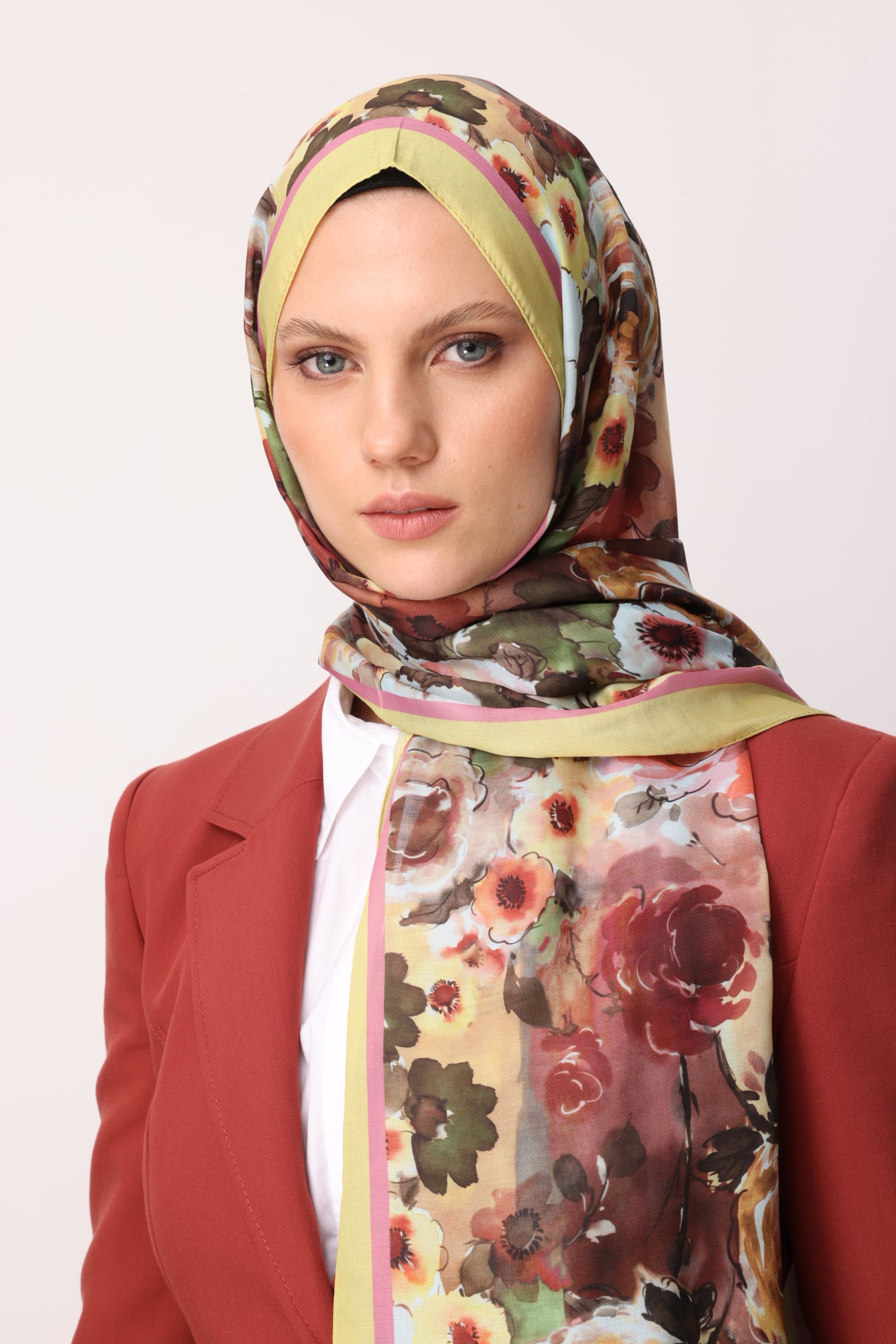 Toptan Vensel Desen Pamuk Şal - Kayısı