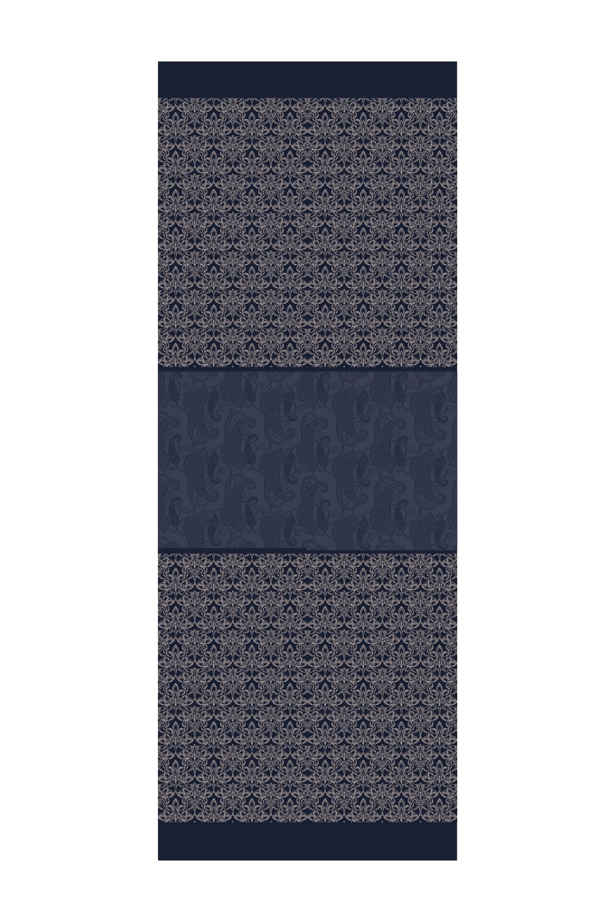 Toptan Nora Desen Çift Taraflı Şal - Lacivert-Bej