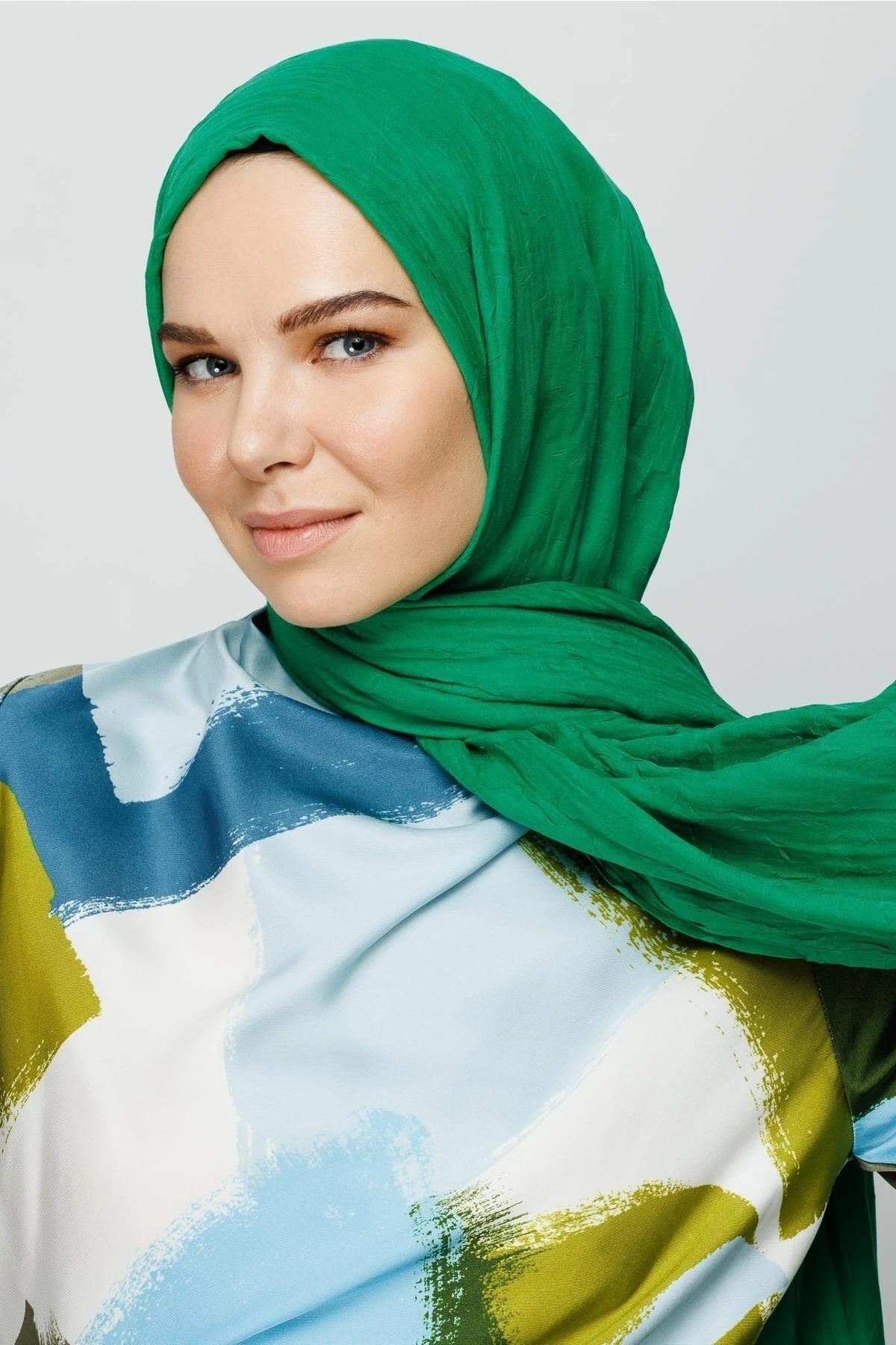 Toptan Bambu Şal - Benetton Yeşili