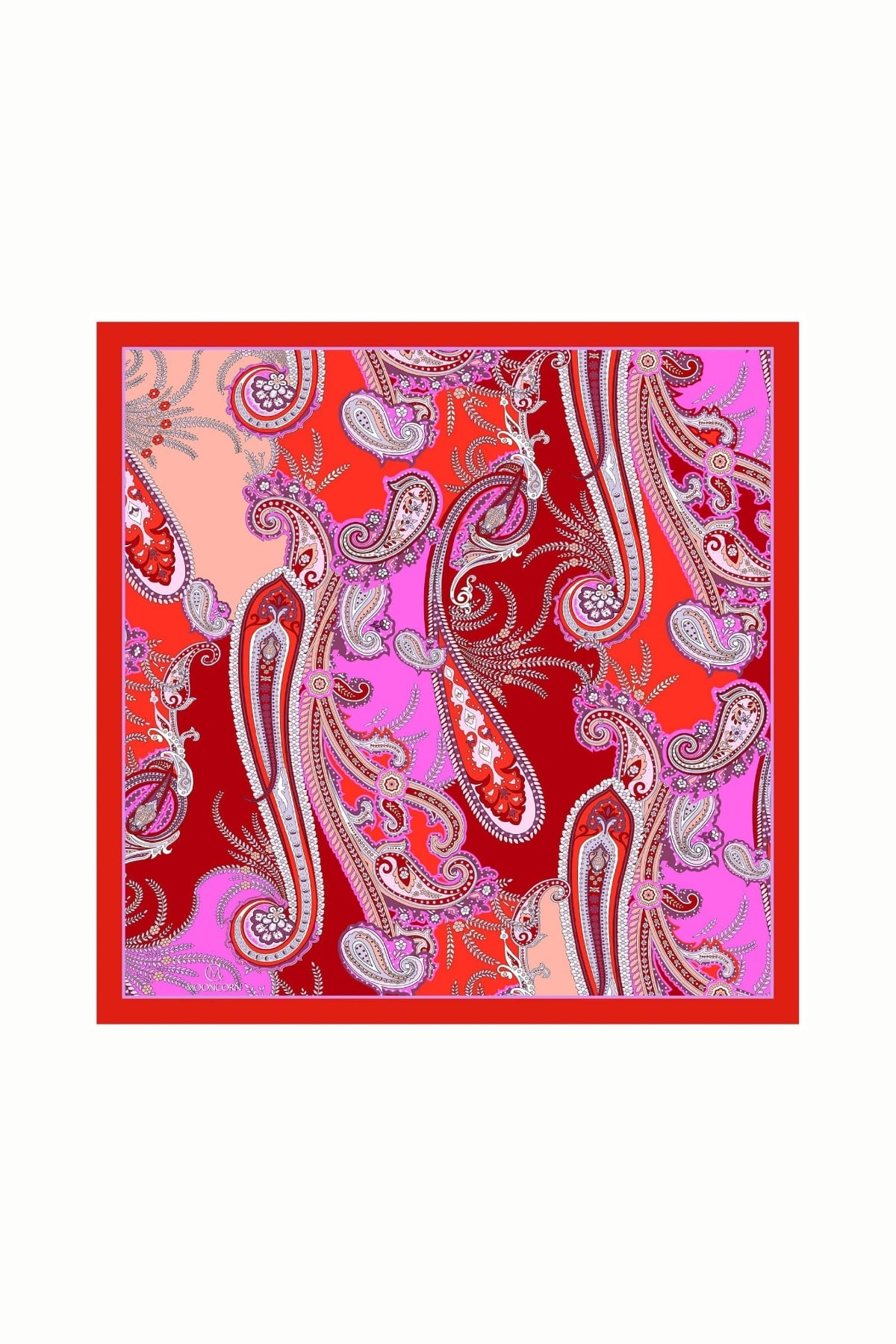 Toptan Virel Desen Pamuk Eşarp - Bordo