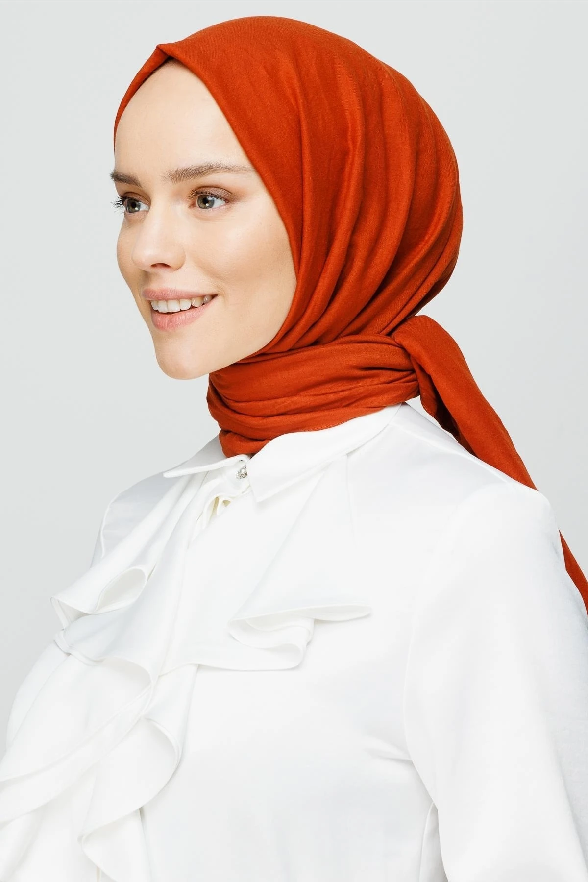 Toptan Pamuk Kraş Şal - Kiremit