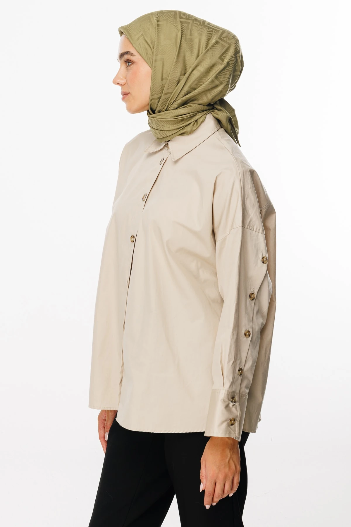 Viora Pattern Silky Jacquard Scarf - Soft Green