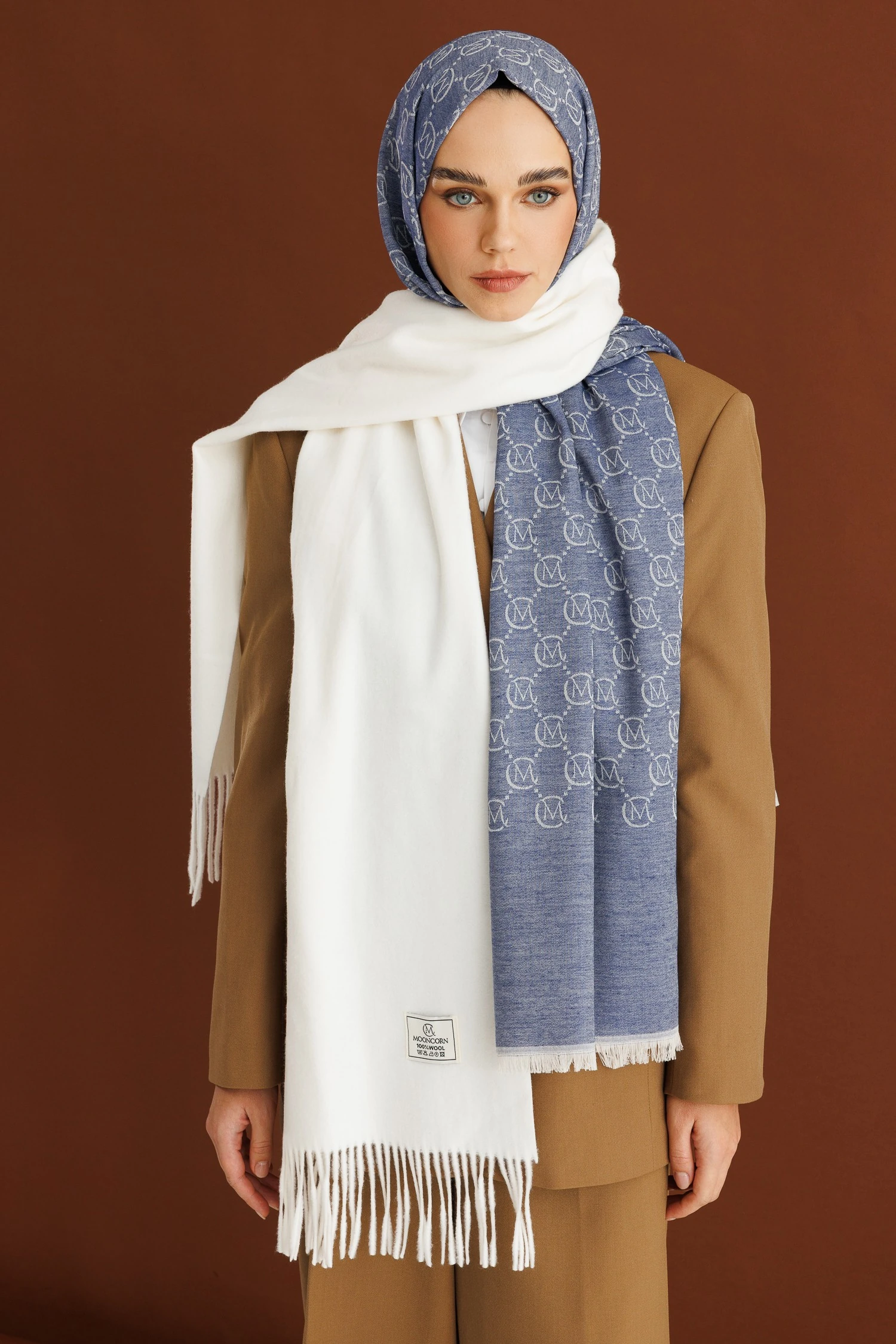 Toptan Yün Atkı - Ekru