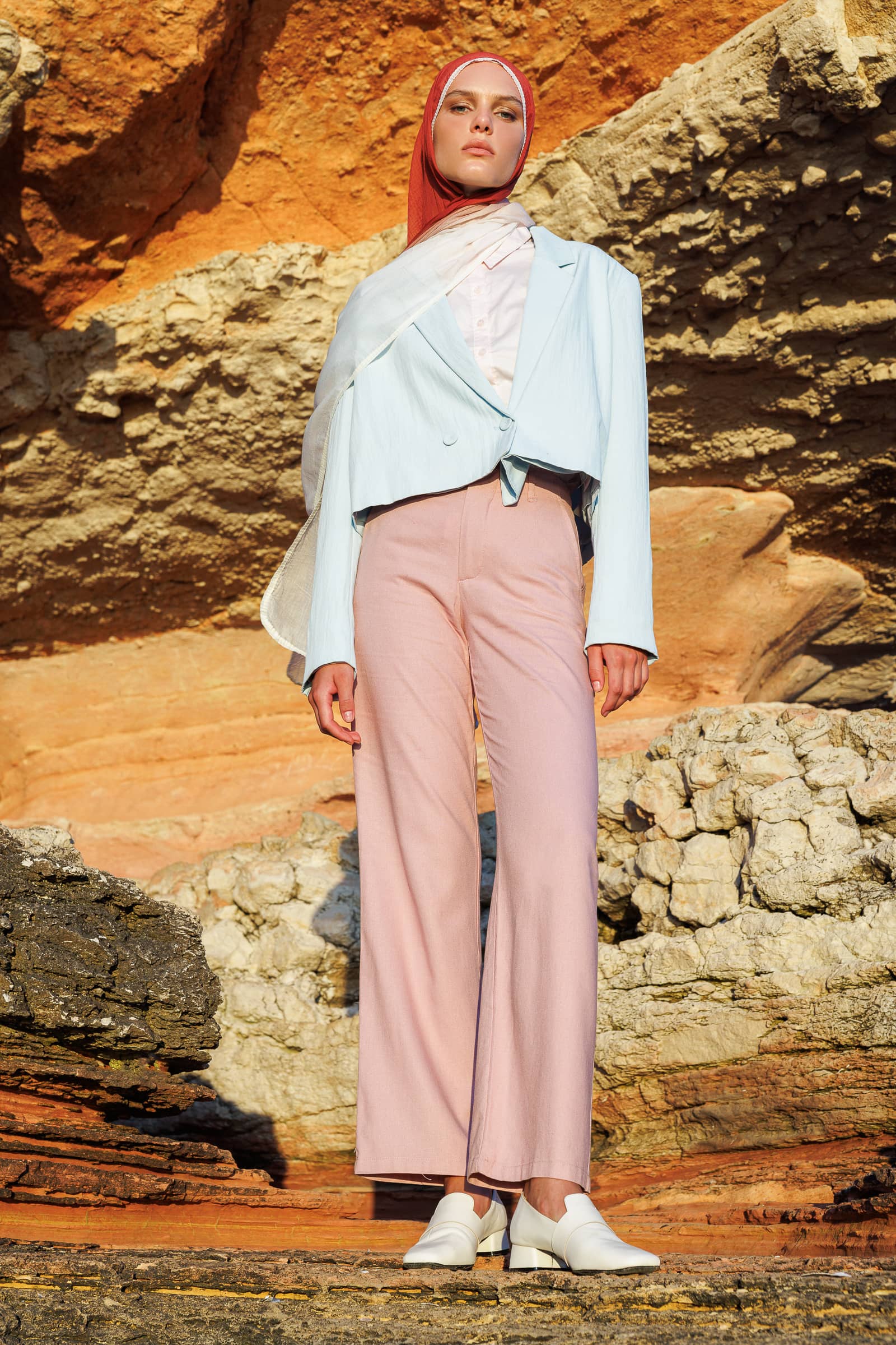 Toptan Degrade Müslin Şal - Vişne